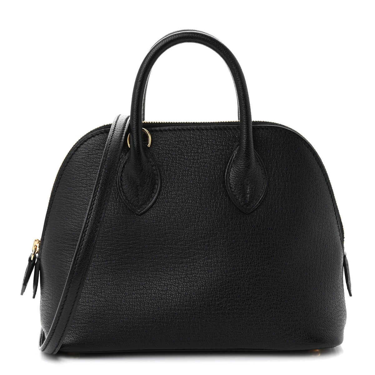 Hermès Mini Bolide 1923 Black Chèvre Mysore Gold Hardware