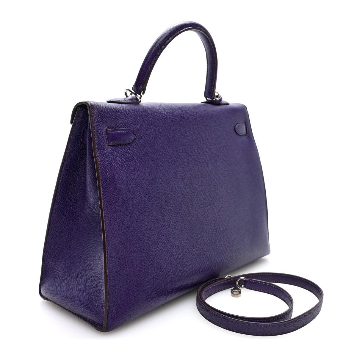 Hermes Kelly 35 Sellier Iris Epsom Silver Hardware
