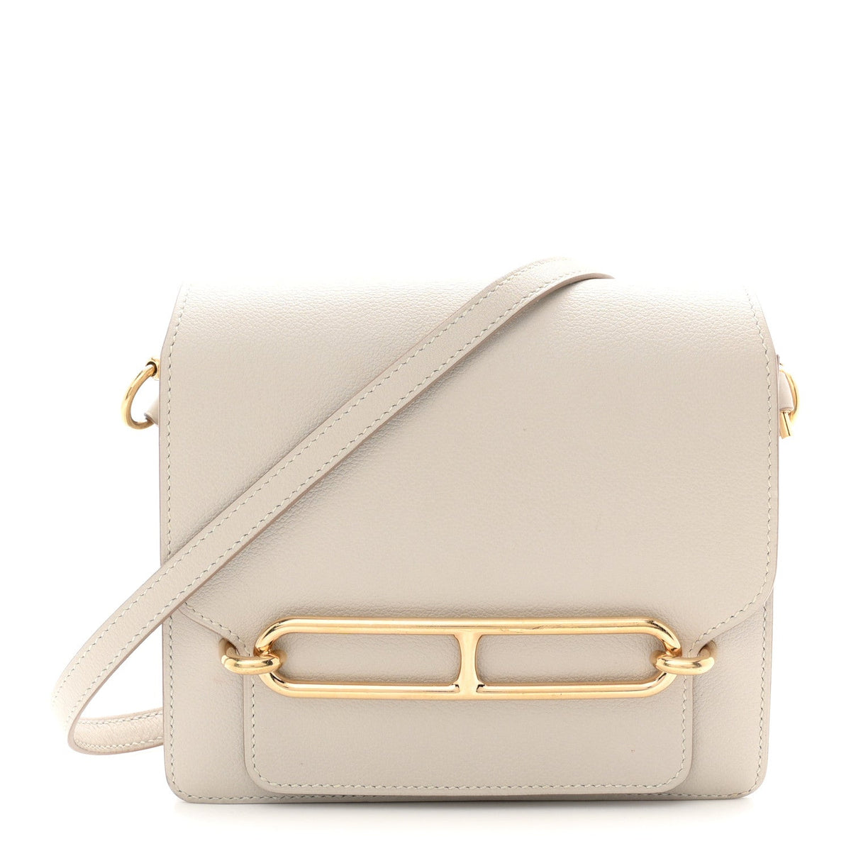 エルメス ミニルリ Gris Perle エバーカラー ゴールド金具 HERMES ROULIS GRIS PERLE EVERCOLOR GOLD HARDWARE