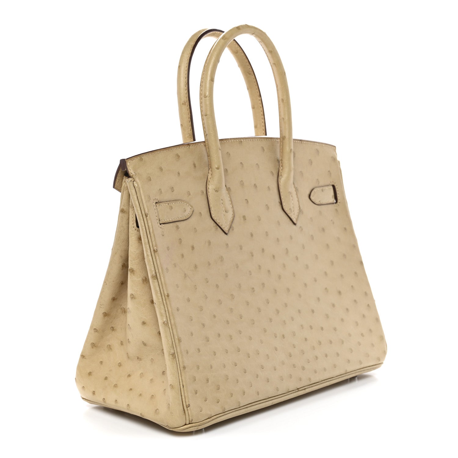HERMES BIRKIN 30 PARCHEMIN OSTRICH SILVER HARDWARE