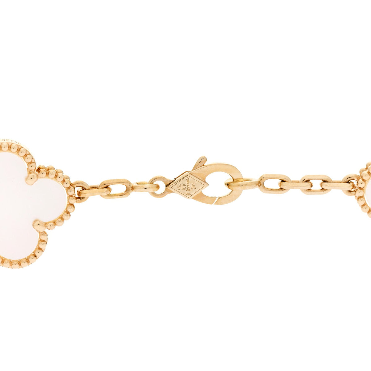 Van Cleef & Arpels Vintage Alhambra 10-Motif Necklace Mother-of-Pearl 18K Yellow Gold