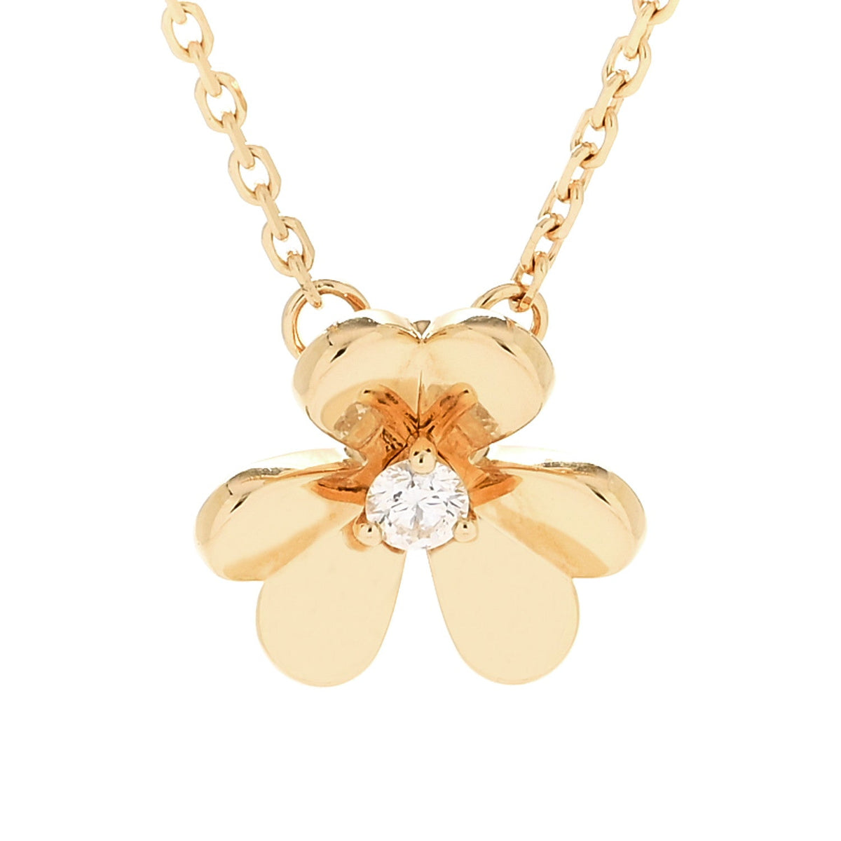 Van Cleef & Arpels Mini Frivole Pendant Necklace Diamond 18K Yellow Gold
