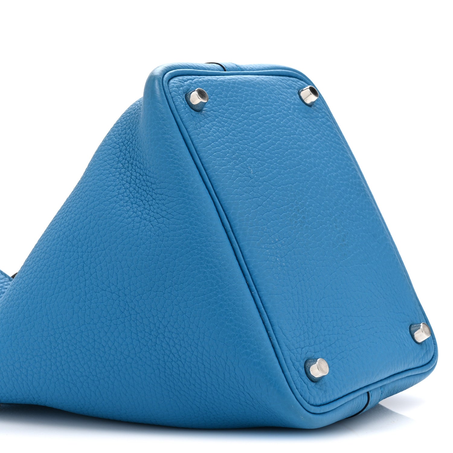 HERMES PICOTIN LOCK PM 18 BLEU FRIDA TAURILLON CLEMENCE SILVER HARDWARE
