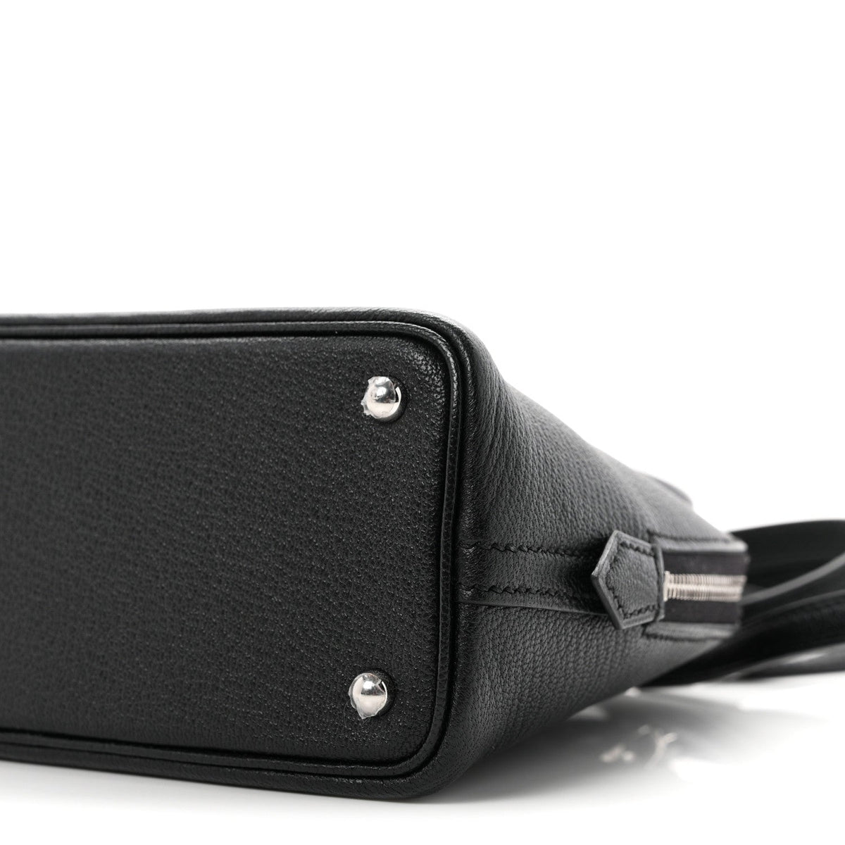 Hermès Mini Bolide 1923 Black Chèvre Mysore Silver Hardware