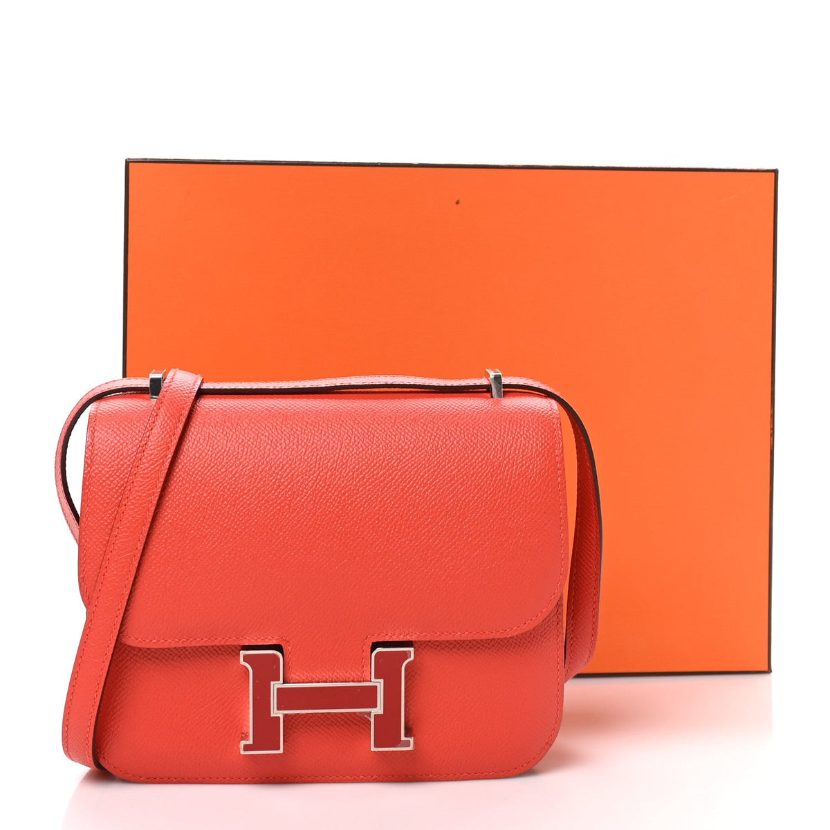 エルメス ミニコンスタンス 18 Capucine Sanguine エプソン エナメル金具 HERMES MINI CONSTANCE 18 CAPUCINE SANGUINE EPSOM