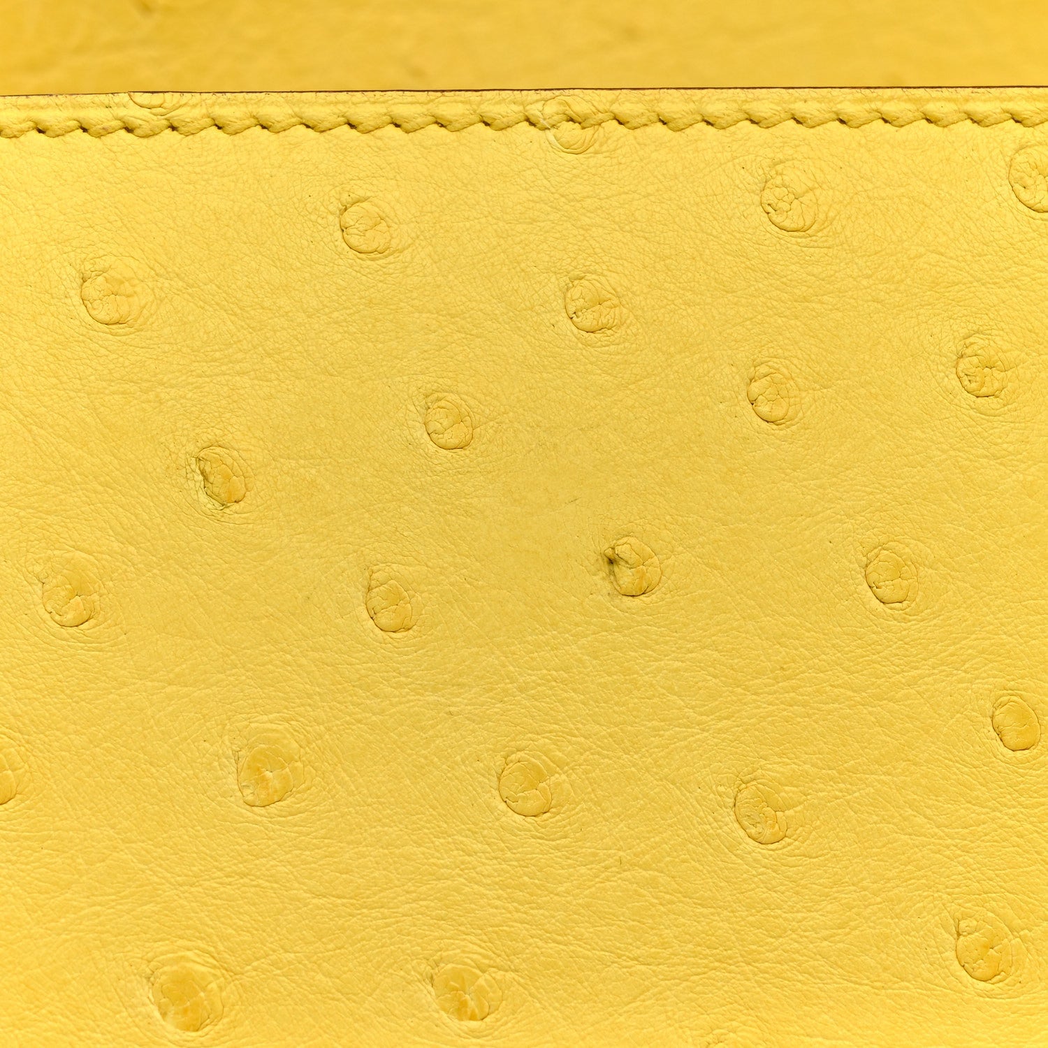 HERMES MINI ROULIS JAUNE CITRON OSTRICH SILVER HARDWARE