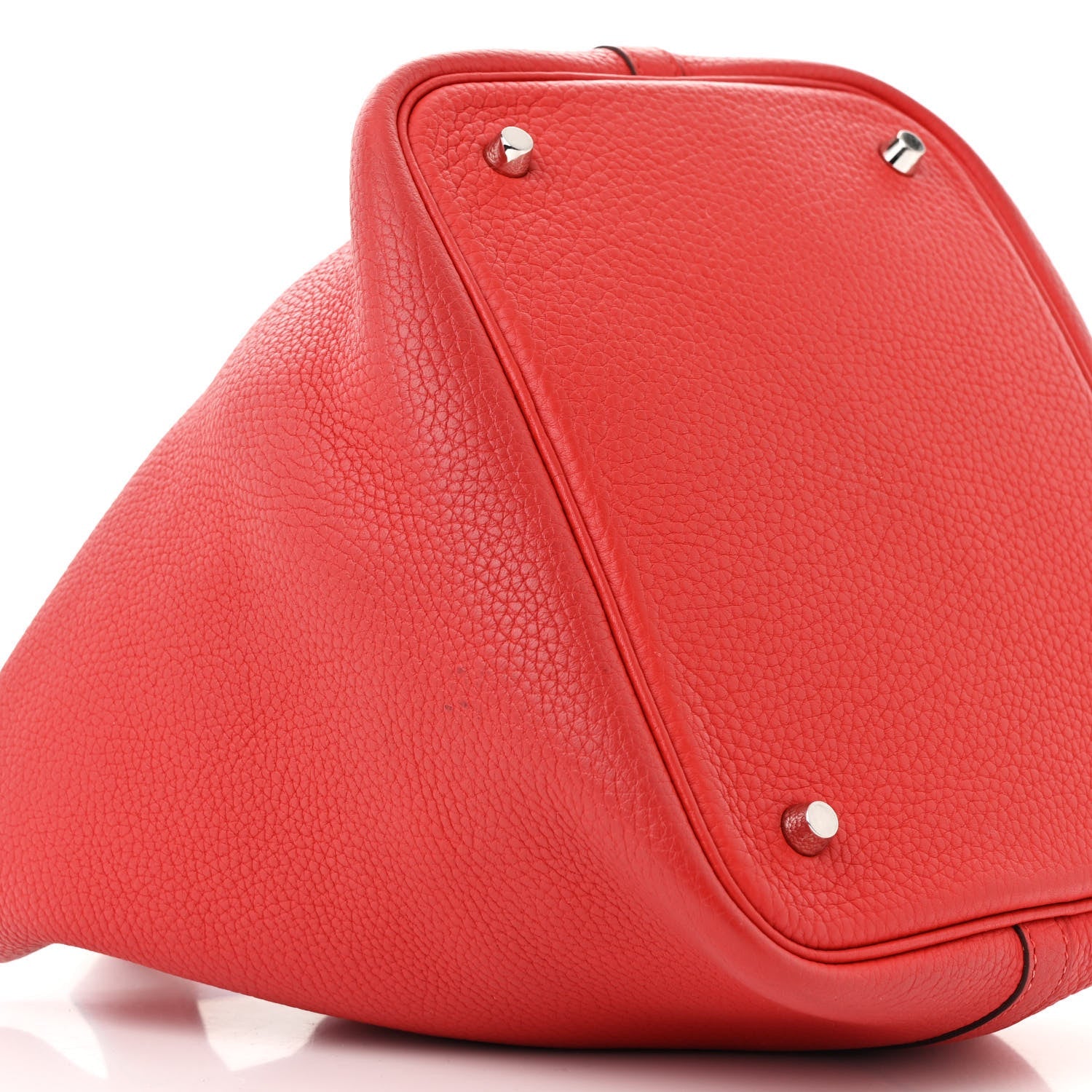 HERMES PICOTIN LOCK MM 22 ROUGE PIVOINE TAUILLON CLEMENCE SILVER HARDWARE