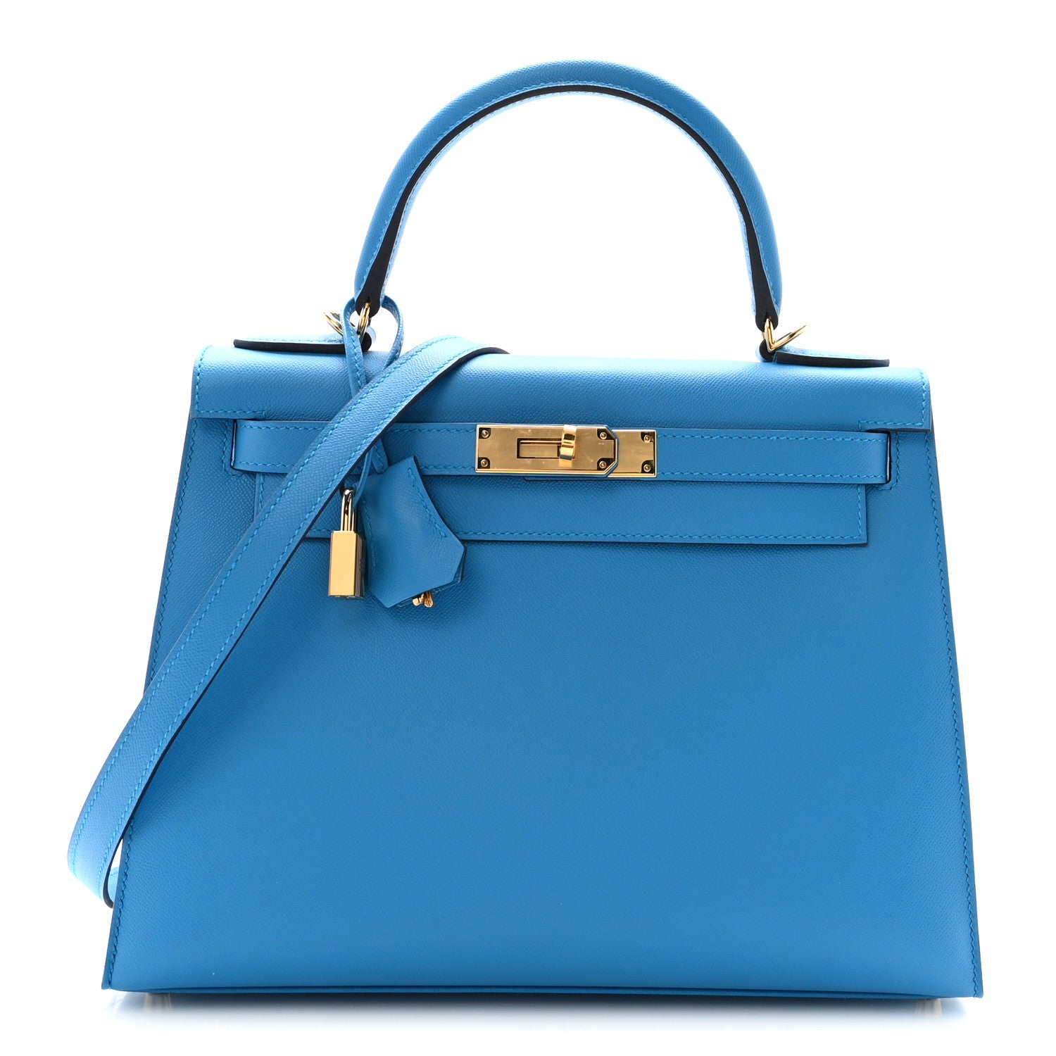 エルメス ケリー 28 外縫い Bleu Frida エプソン ゴールド金具 HERMES KELLY 28 SELLIER BLEU FRIDA EPSOM GOLD HARDWARE