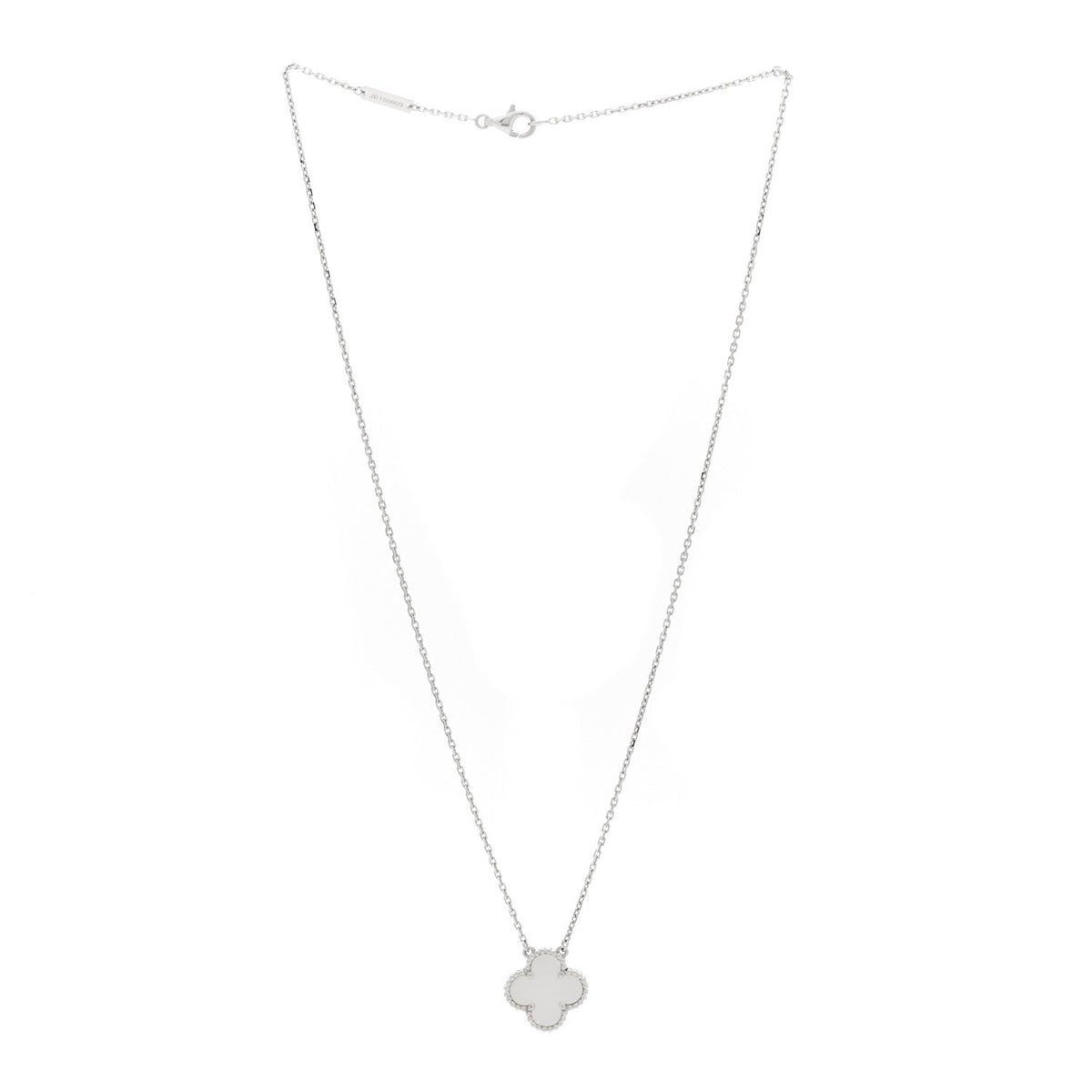 ヴァンクリーフ&アーペル ヴィンテージアルハンブラ ペンダントネックレス マザーオブパール 18K ホワイトゴールド VAN CLEEF & ARPELS VINTAGE ALHAMBRA PENDANT NECKLACE MOTHER OF PEARL 18K WHITE GOLD