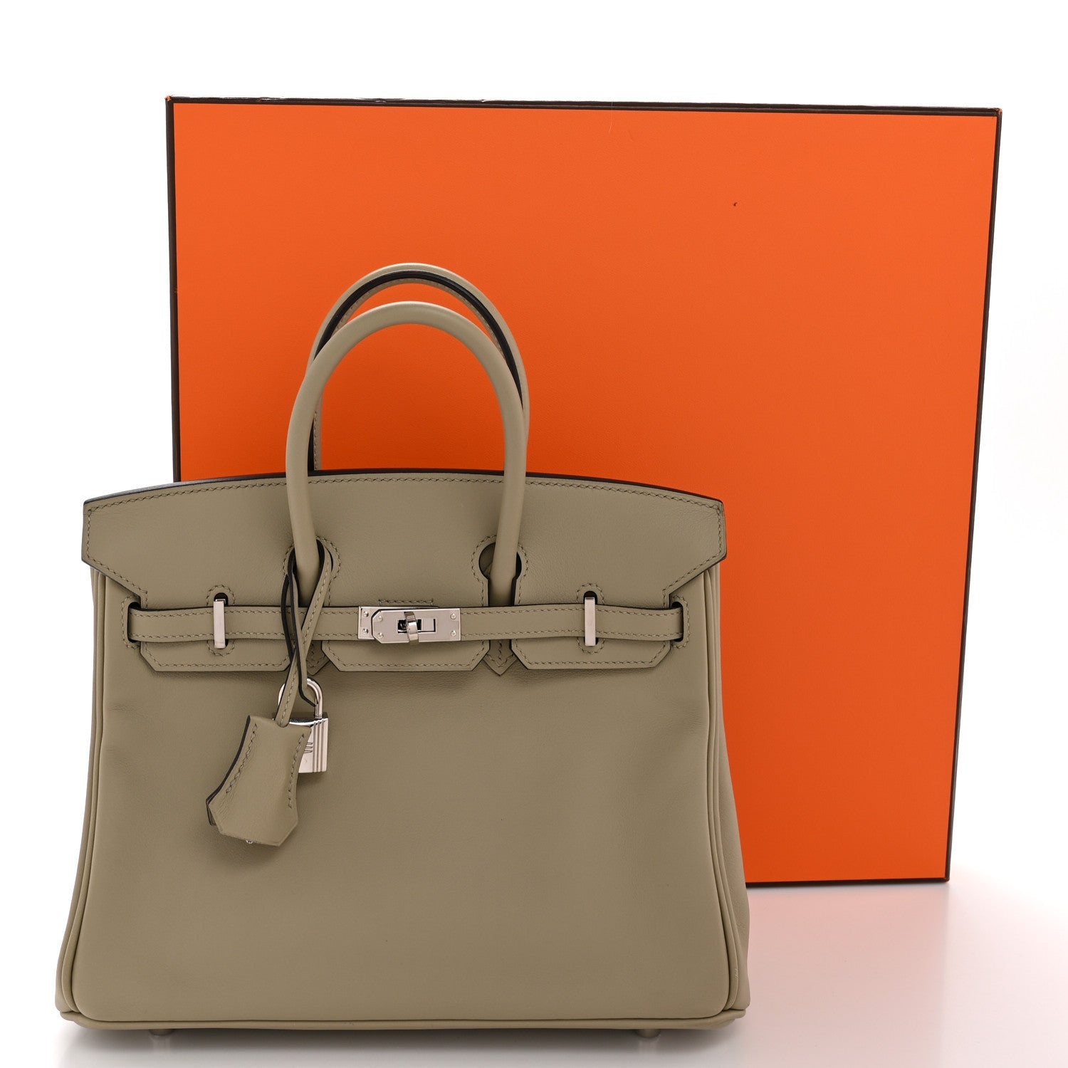 HERMES BIRKIN 25 SAUGE SWIFT SILVER HARDWARE
