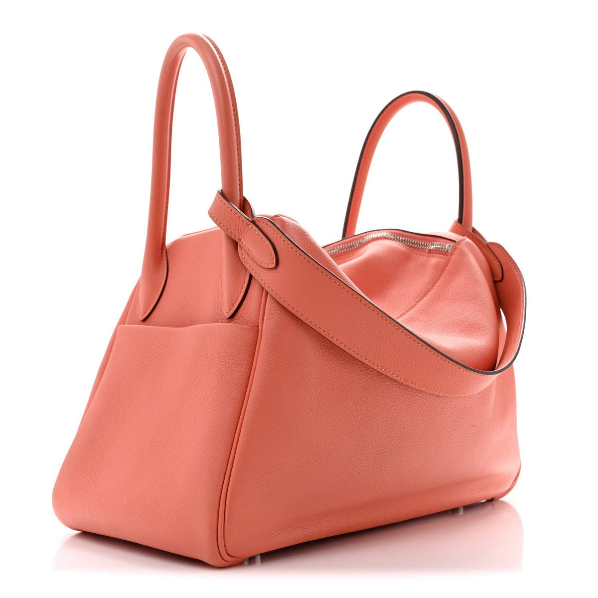 Hermès Lindy 30 Flamingo Evercolor Silver Hardware