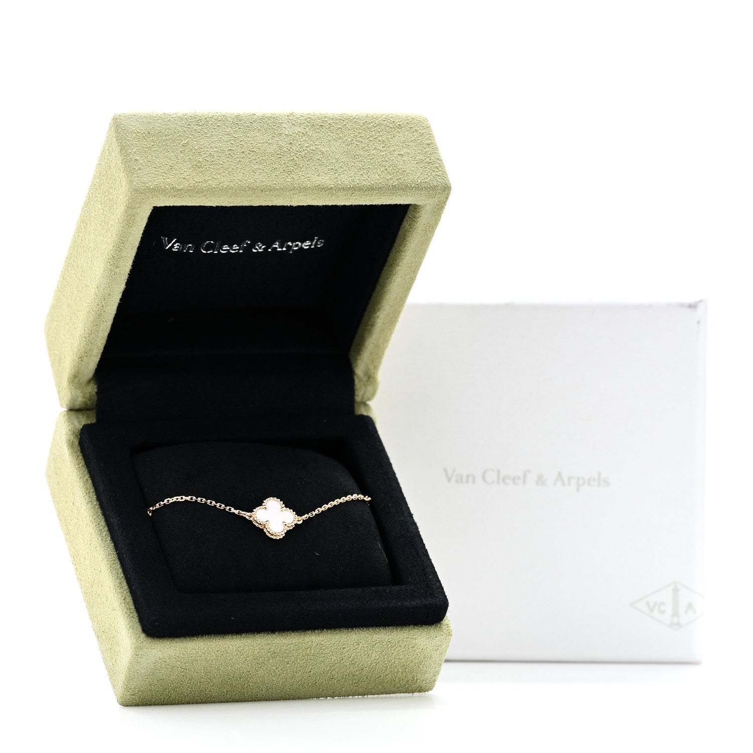 Van Cleef & Arpels 18K Yellow Gold Mother-of-Pearl Sweet Alhambra Bracelet