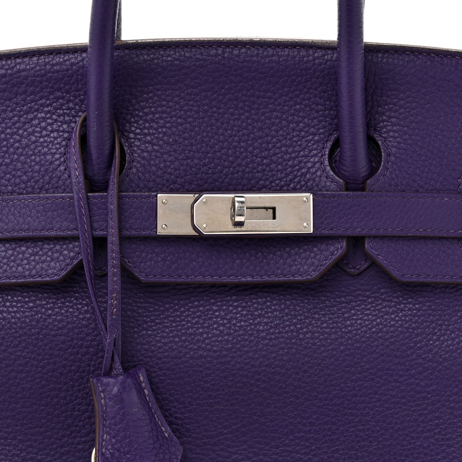 HERMES BIRKIN 35 IRIS TAURILLON CLEMENCE SILVER HARDWARE
