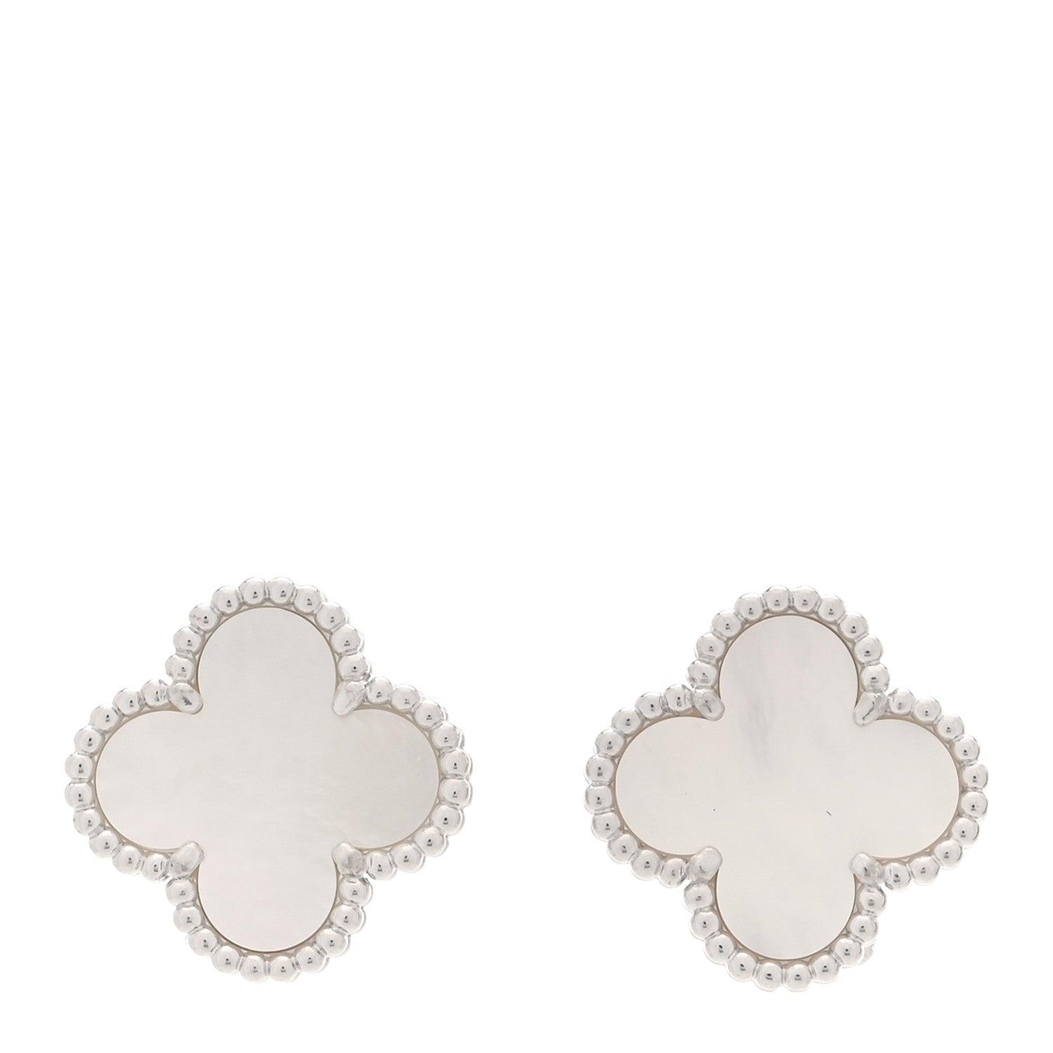 ヴァンクリーフ&アーペル ヴィンテージアルハンブラ ピアス マザーオブパール 18K ホワイトゴールド VAN CLEEF & ARPELS VINTAGE ALHAMBRA EARRINGS MOTHER OF PEARL 18K WHITE GOLD