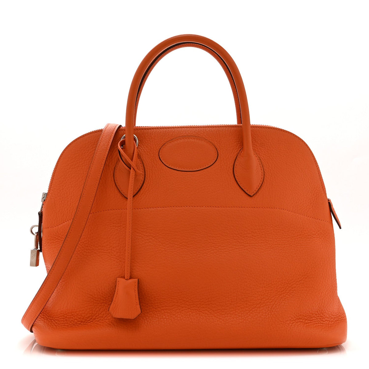 Hermès Bolide 35 Orange Taurillon Clemence Silver Hardware