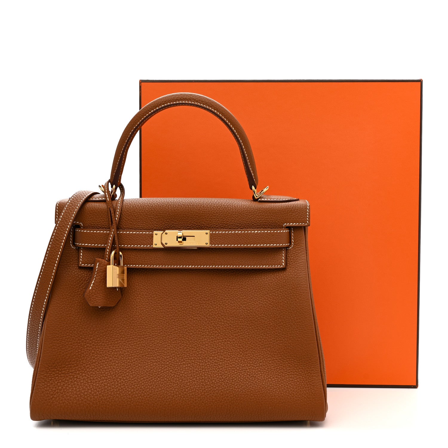 HERMES KELLY 28 RETOURNE GOLD TOGO GOLD HARDWARE