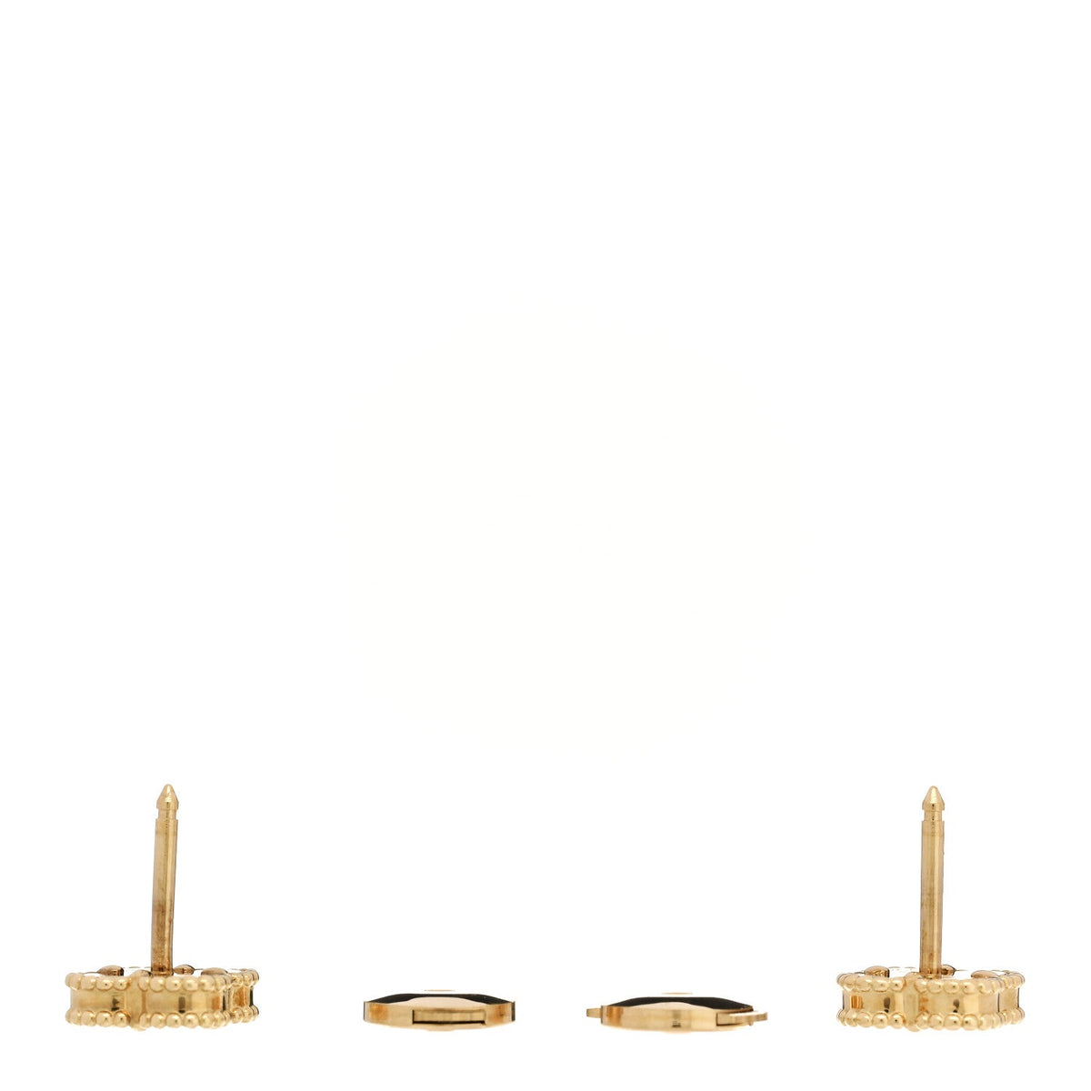 VAN CLEEF & ARPELS SWEET ALHAMBRA EARRINGS BLACK ONYX 18K YELLOW GOLD