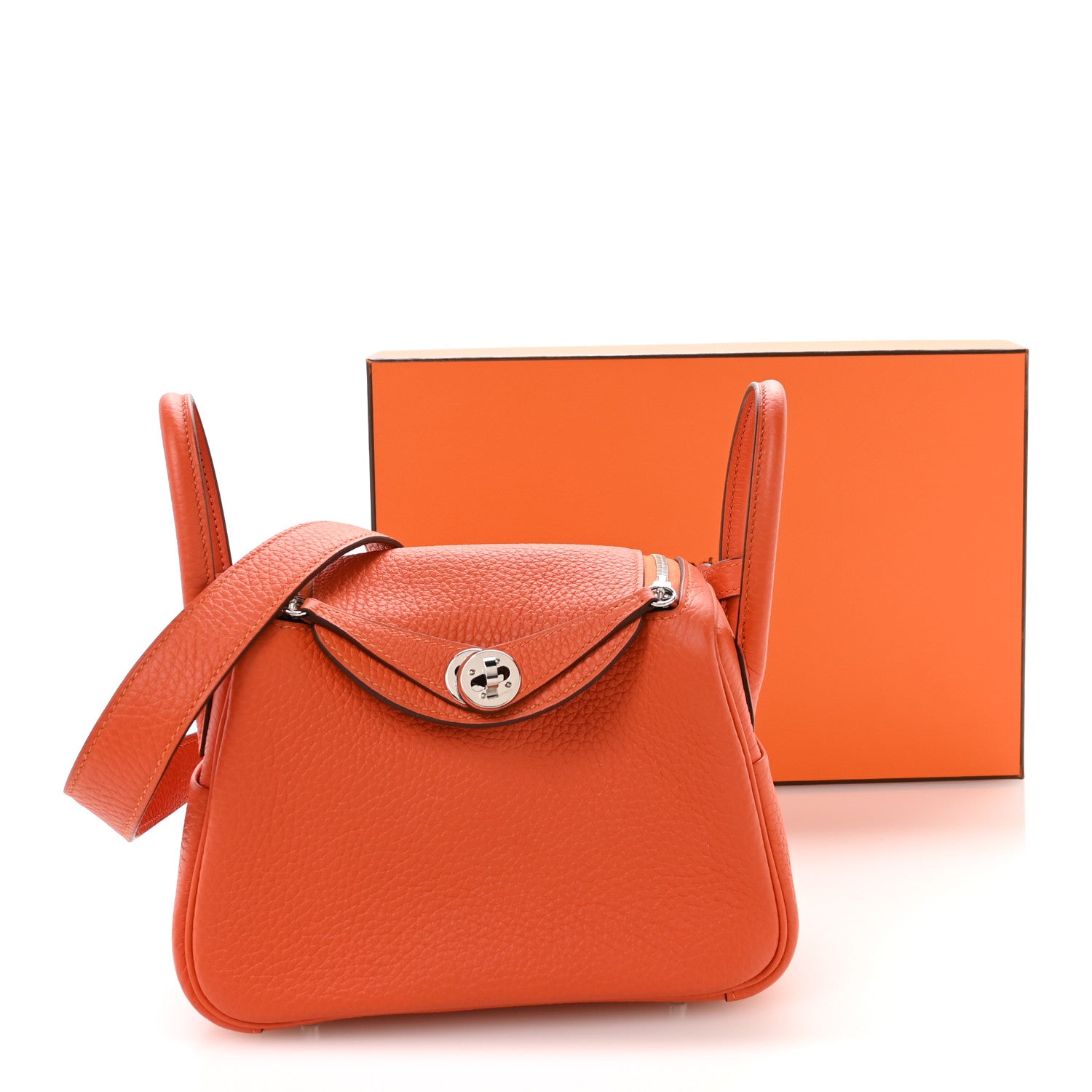 エルメス ミニリンディ 20 Feu トリヨンクレマンス シルバー金具 HERMES MINI LINDY 20 FEU TAURILLON CLEMENCE SILVER HARDWARE