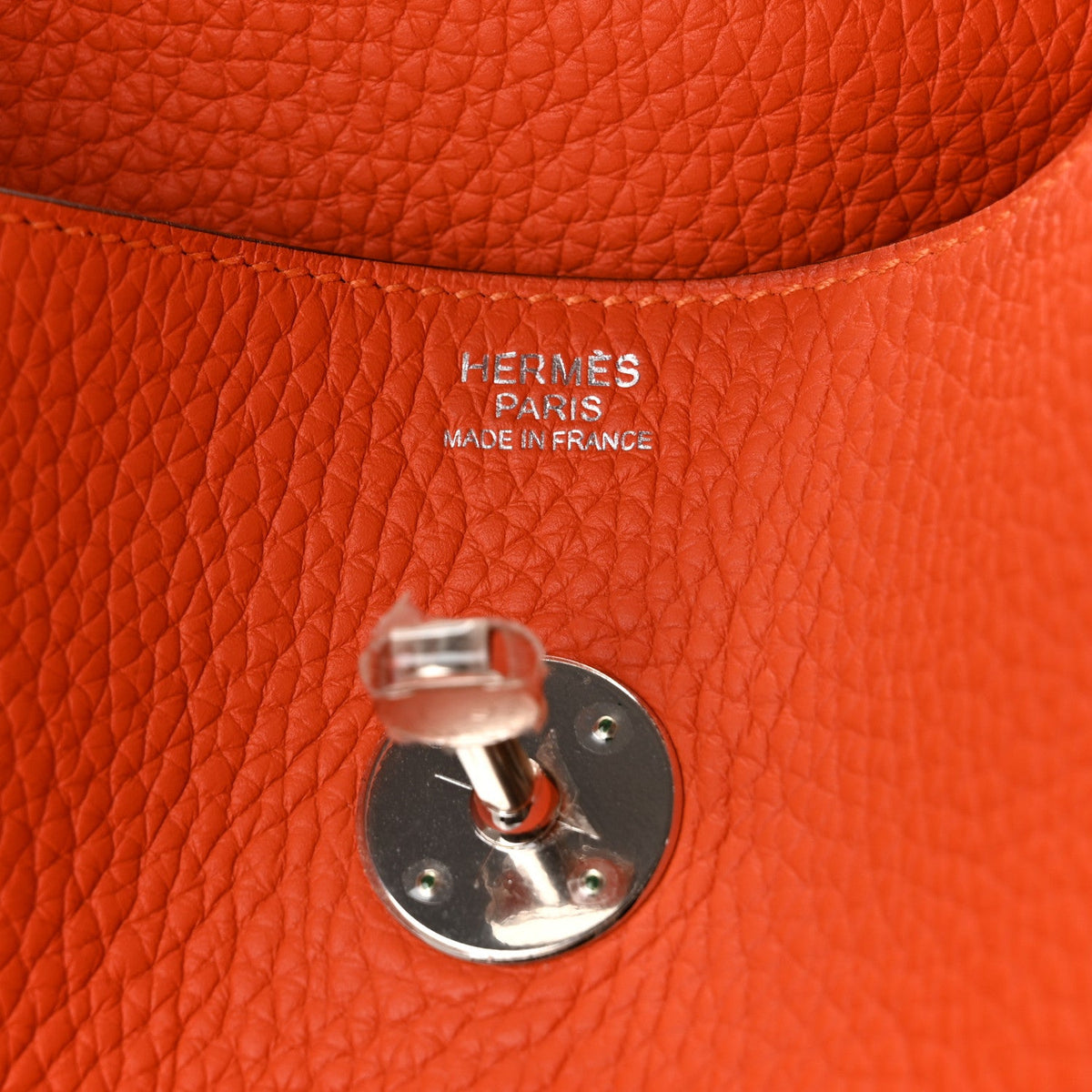Hermes Lindy 34 Orange Taurillon Clemence Silver Hardware
