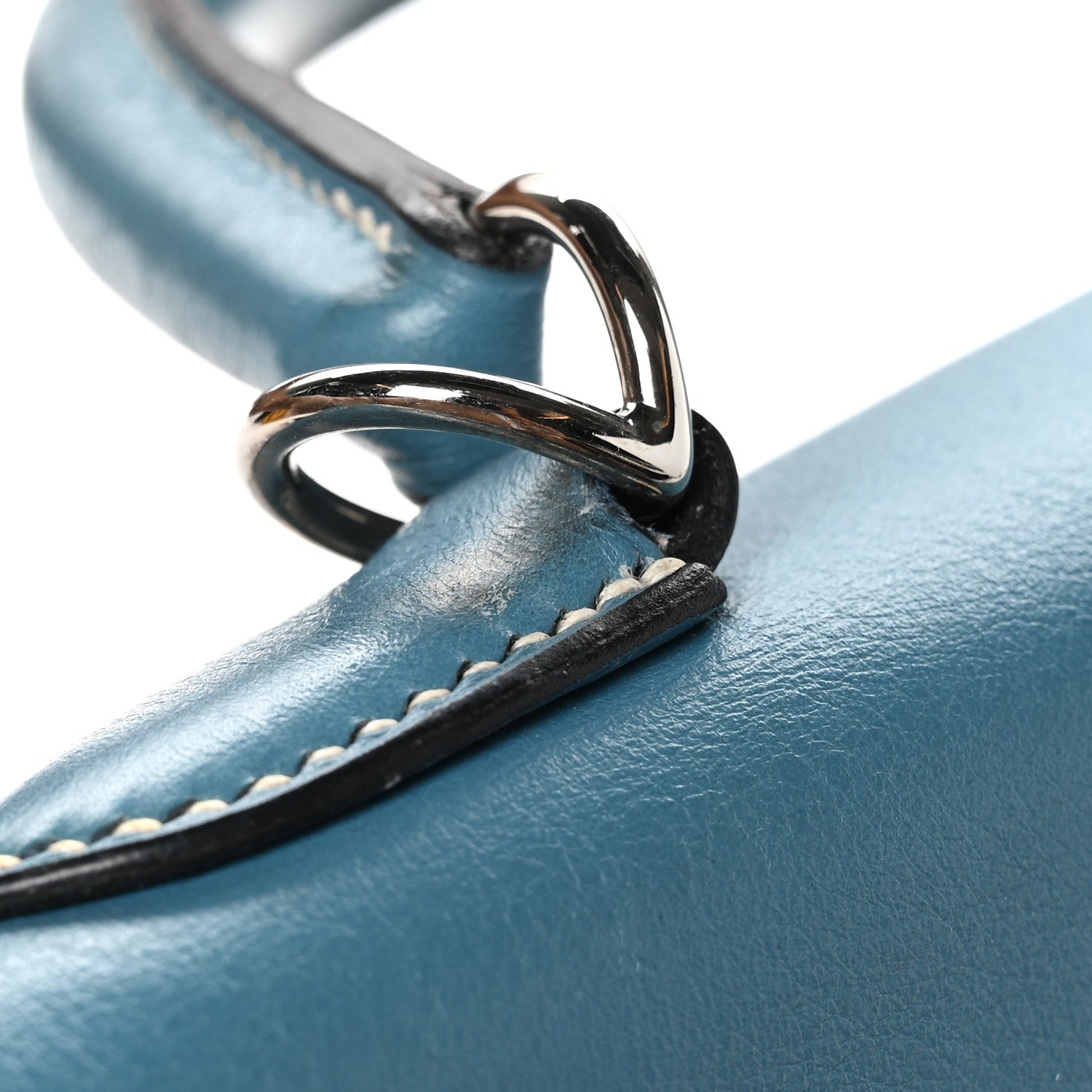 HERMES KELLY 35 RETOURNE BLEU JEAN SWIFT SILVER HARDWARE