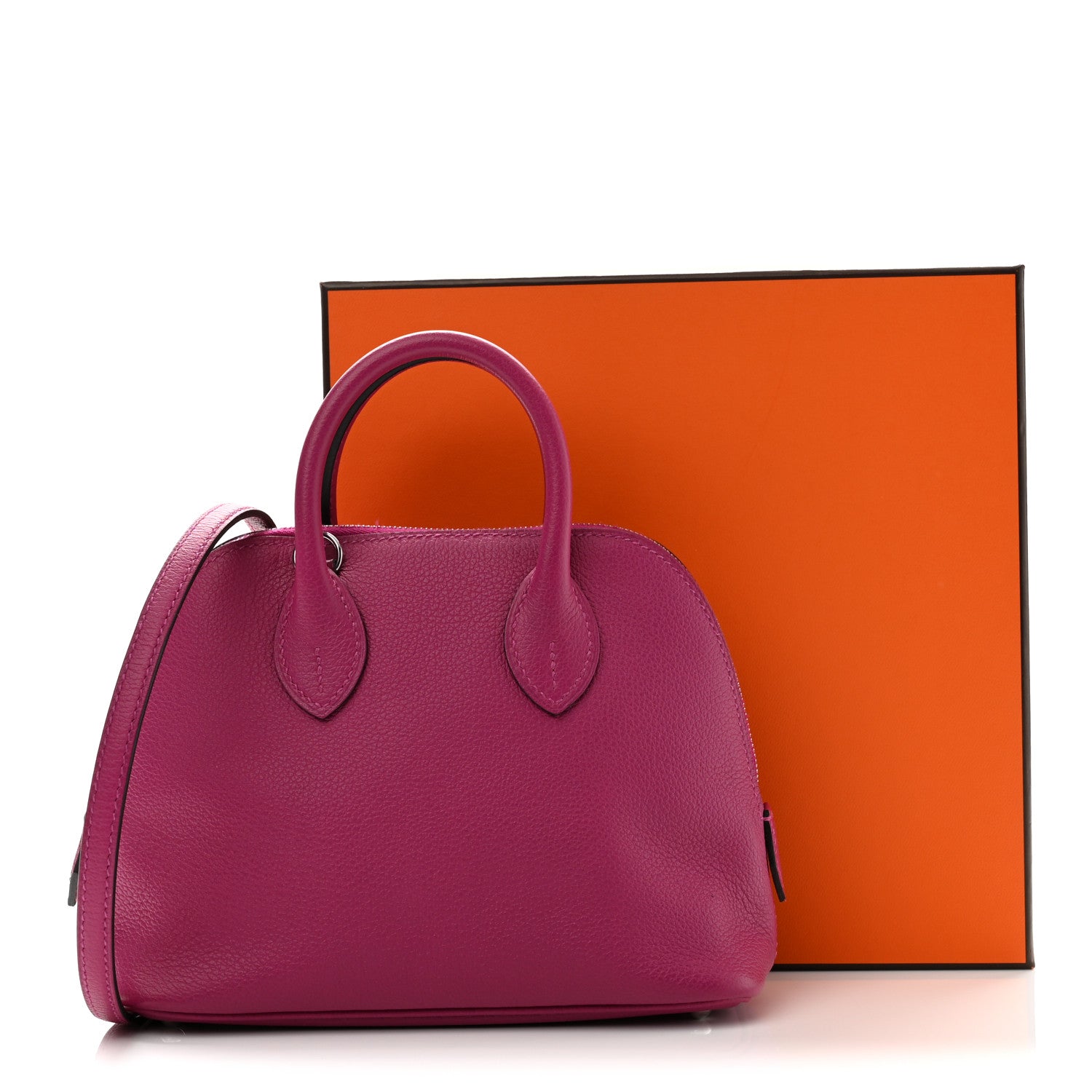 エルメス ミニ ボリード 1923 Rose Pourpre エバーカラー シルバー金具 HERMES MINI BOLIDE 1923 ROSE POURPRE EVERCOLOR SILVER HARDWARE