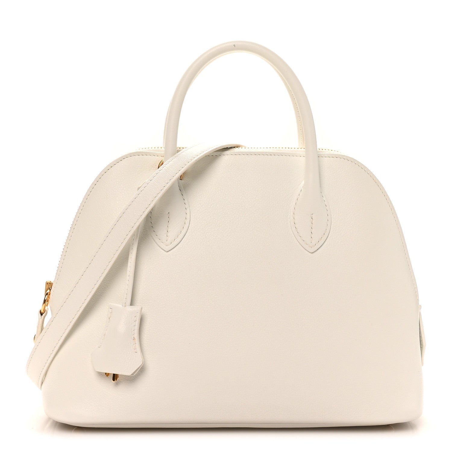 HERMES BOLIDE 1923 25 NEW WHITE EVERCOLOR SILVER HARDWARE