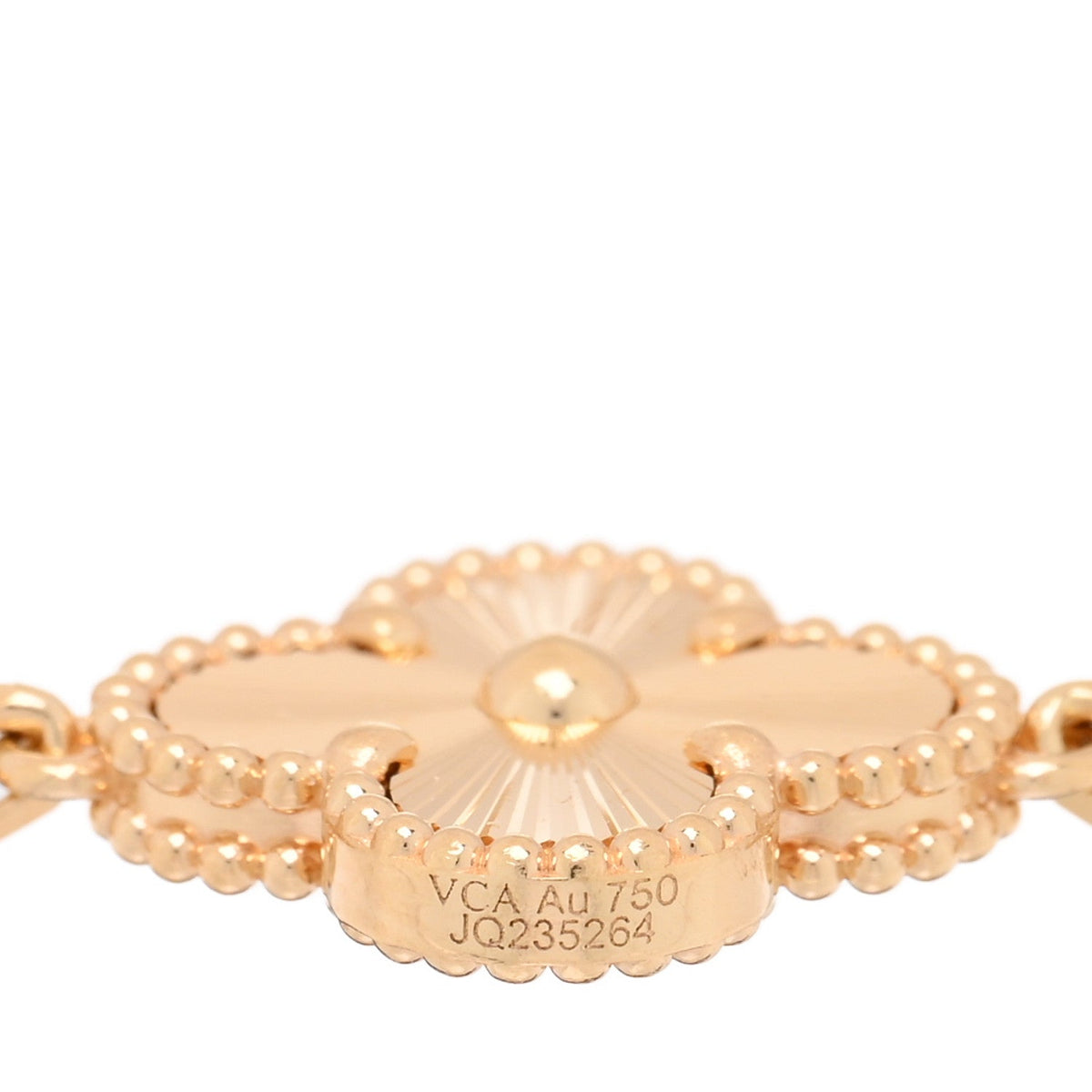 Van Cleef & Arpels Vintage Alhambra 5 Motifs Bracelet Guilloché 18K Yellow Gold
