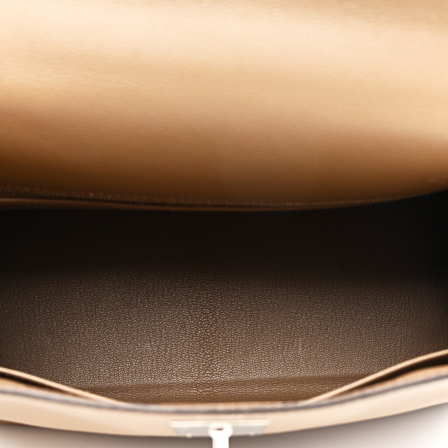 HERMES KELLY 28 RETOURNE BEIGE DE WEIMAR EVERCOLOR SILVER HARDWARE