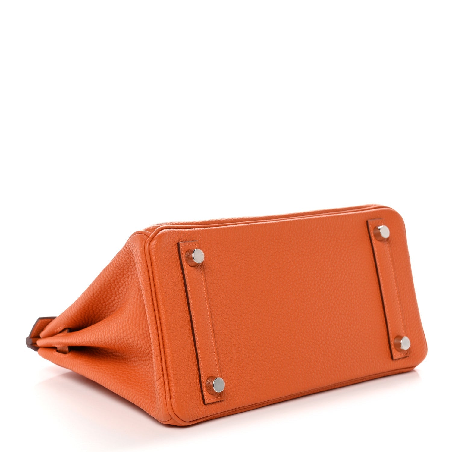 HERMES BIRKIN 25 ORANGE TOGO SILVER HARDWARE