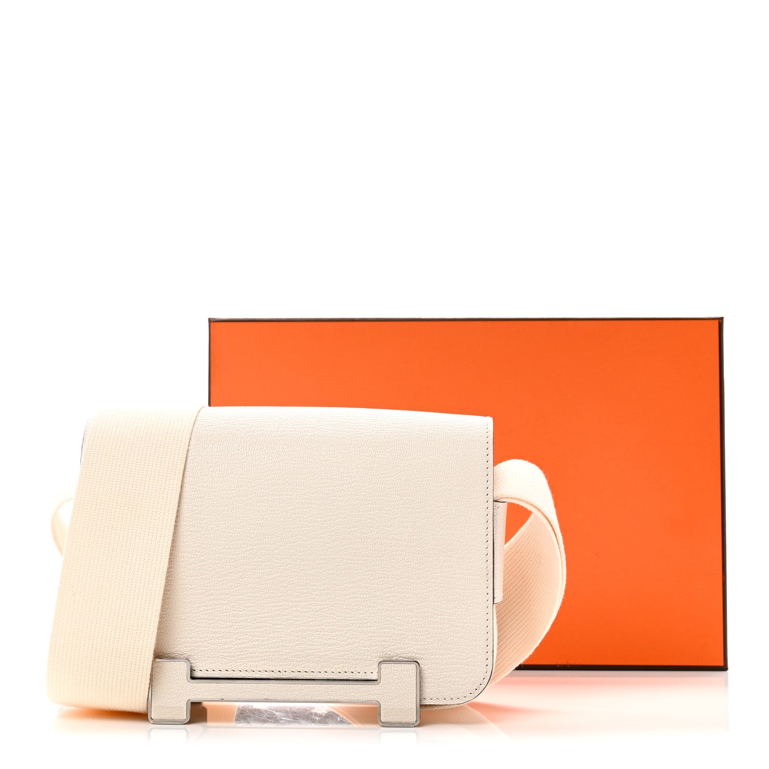 HERMES GETA NATA CHEVRE MYSORE SILVER HARDWARE