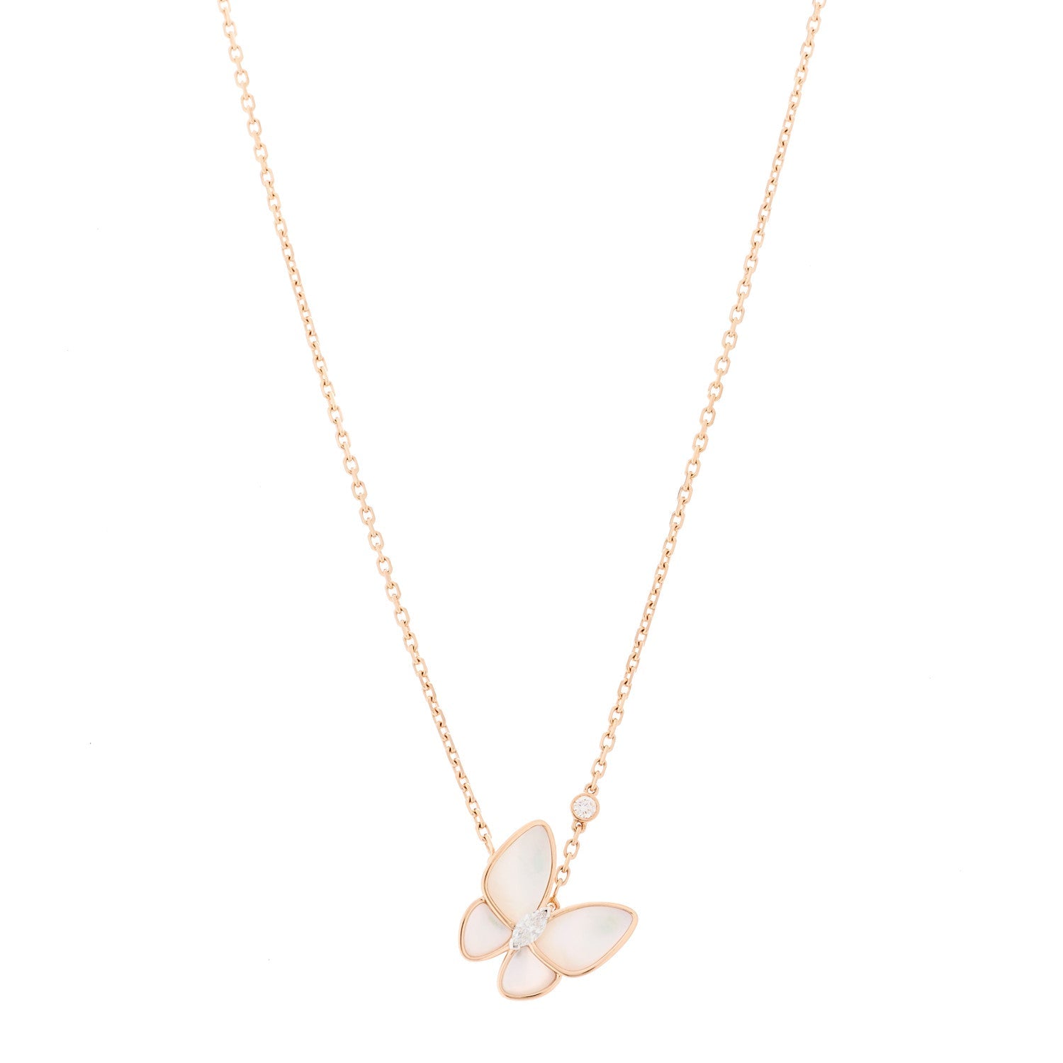 ヴァンクリーフ&アーペル ツーバタフライ ペンダントネックレス マルチカラー 18K ローズゴールド VAN CLEEF & ARPELS TWO BUTTERFLY PENDANT NECKLACE MULTICOLOR 18K ROSE GOLD