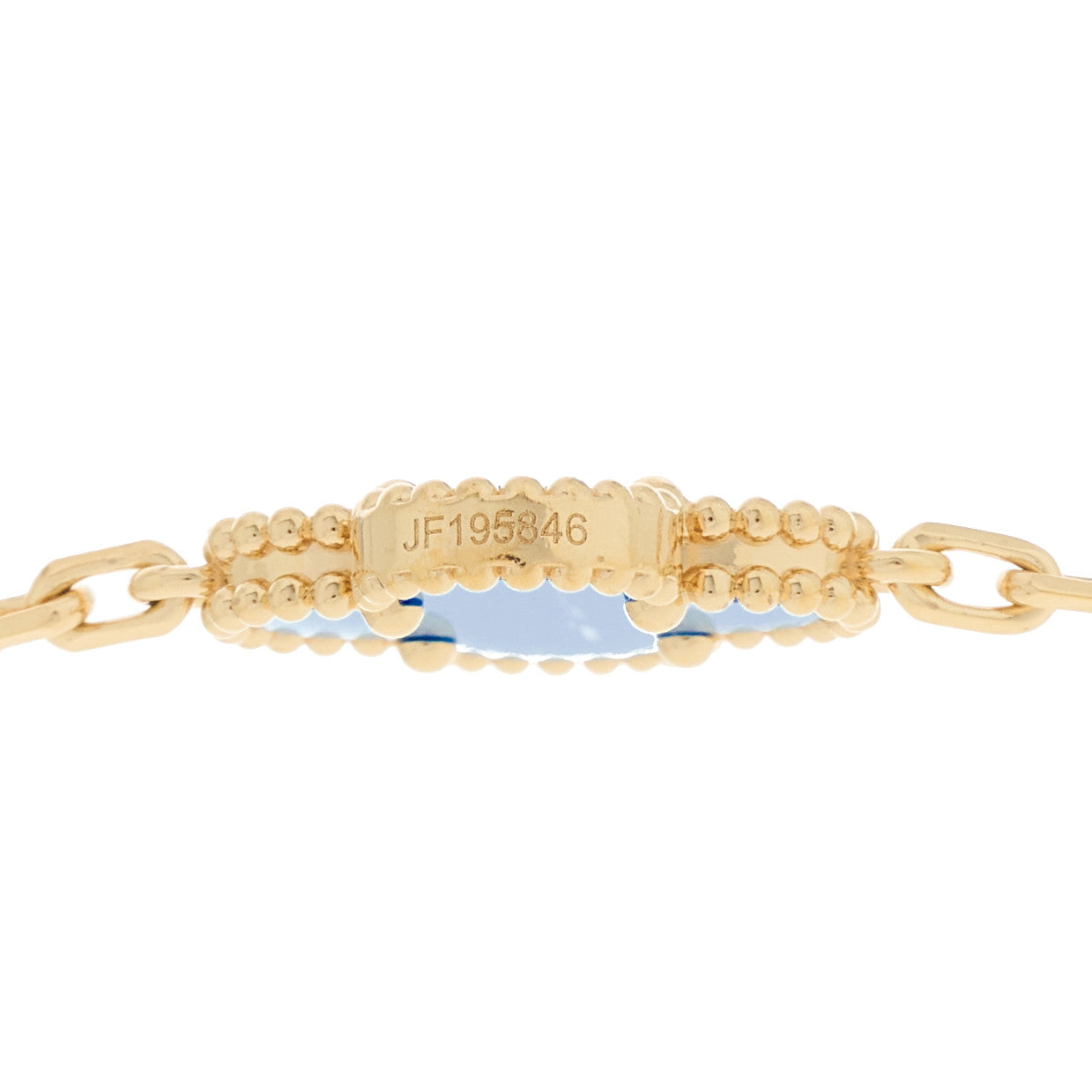 ヴァンクリーフ&アーペル ヴィンテージアルハンブラ 10モチーフ ネックレス ブルーアゲート 18K イエローゴールド VAN CLEEF & ARPELS VINTAGE ALHAMBRA 10 MOTIFS NECKLACE BLUE AGATE 18K YELLOW GOLD