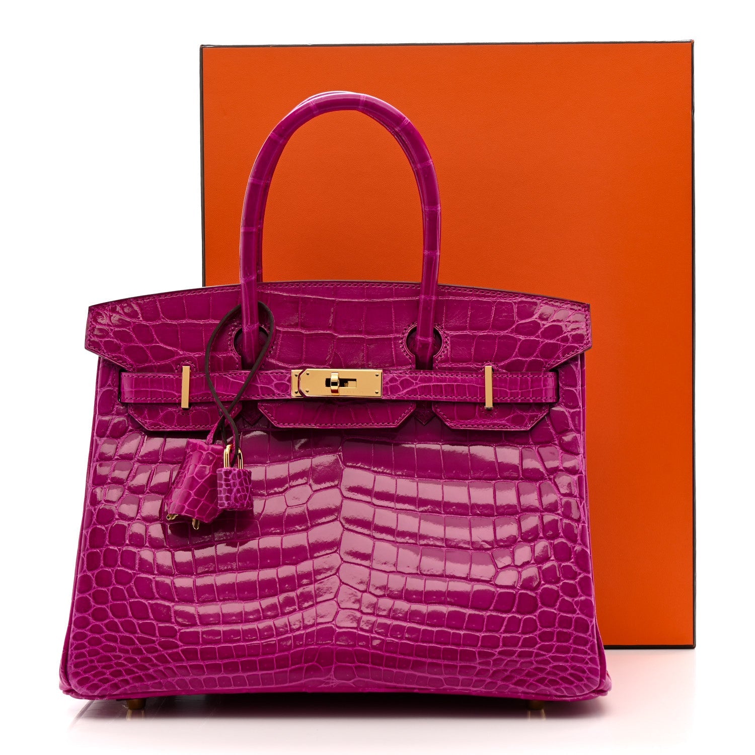 HERMES BIRKIN 30 ROSE SCHEHERAZADE SHINY NILOTICUS CROCODILE GOLD HARDWARE