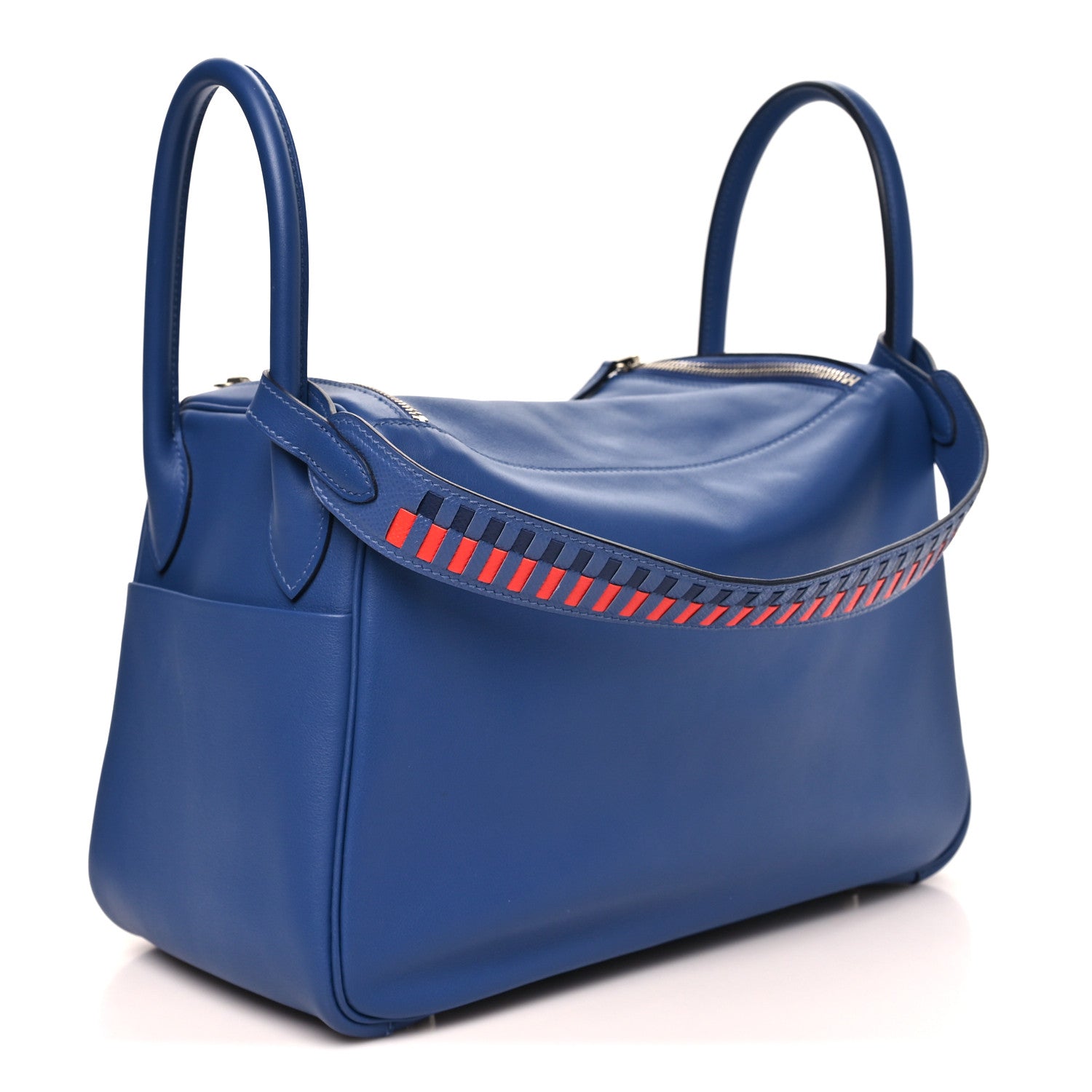 エルメス リンディ 30 トレサージュドゥキュイル Bleu Brighton Bleu Sapphire Capucine エプソン / スイフト シルバー金具 HERMES LINDY 30 TRESSAGE DE CUIR BLEU BRIGHTON BLEU SAPPHIRE CAPUCINE EPSOM / SWIFT SILVER HARDWARE