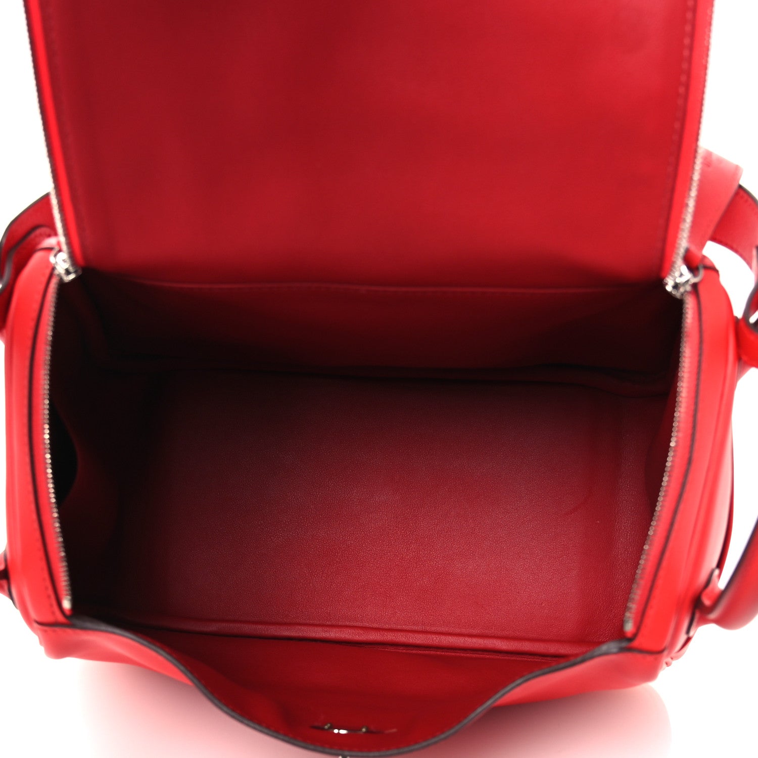 HERMES LINDY 26 ROUGE DE COEUR SWIFT SILVER HARDWARE