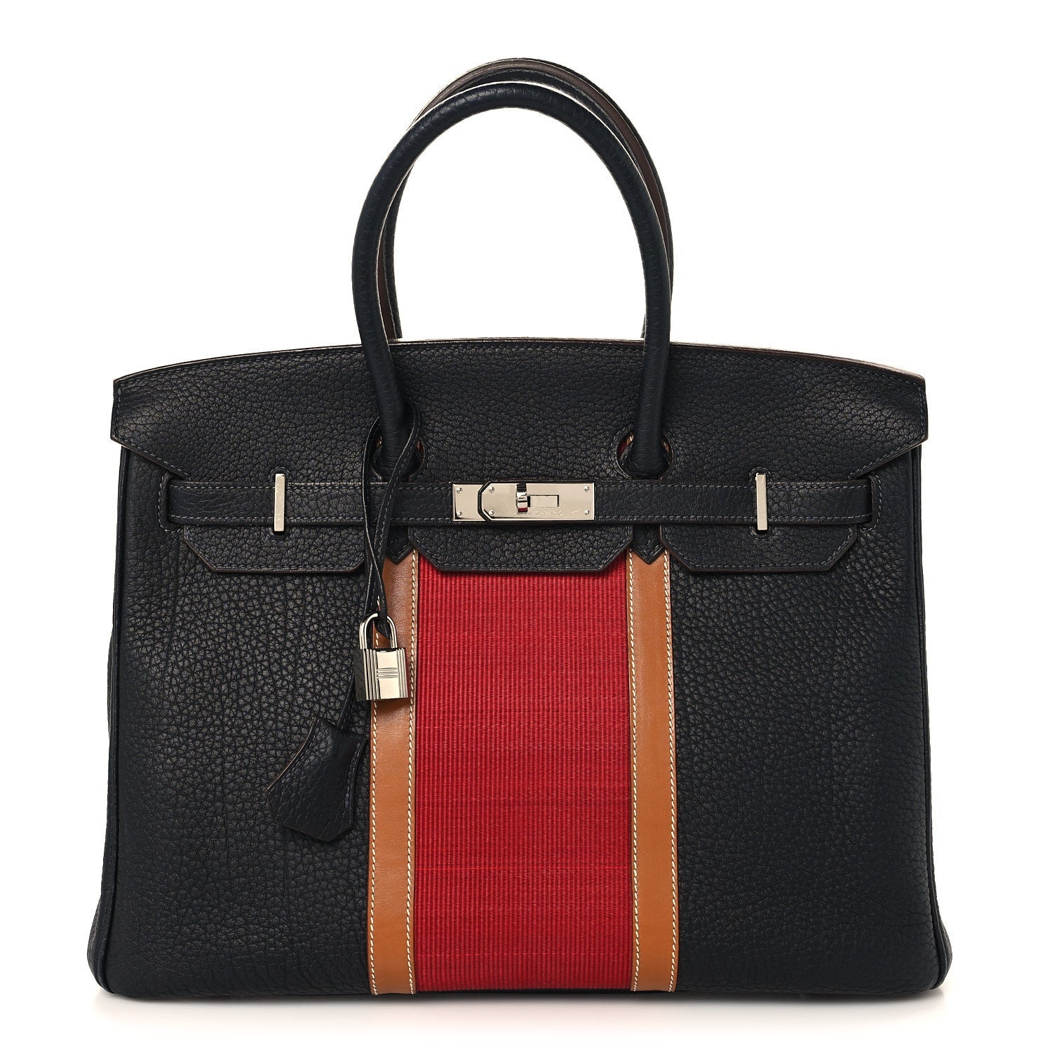 エルメス バーキン 35 Bleu Indigo Fauve Rouge バレニア / フィヨルド シルバー金具 HERMES BIRKIN 35 BLEU INDIGO FAUVE ROUGE BARENIA / FJORD SILVER HARDWARE