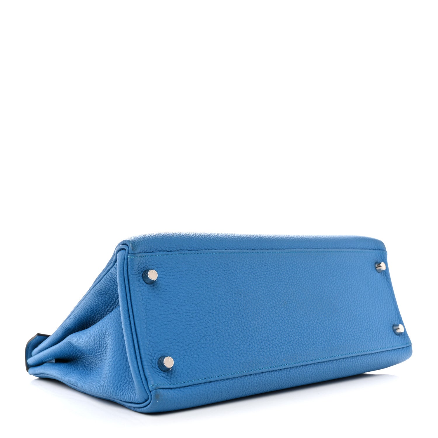 HERMES KELLY 32 RETOURNE BLEU ZANZIBAR TOGO SILVER HARDWARE