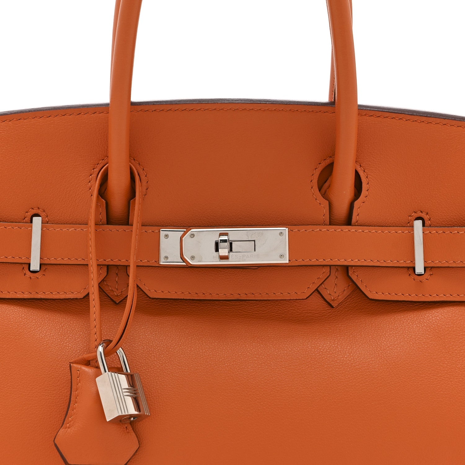 HERMES BIRKIN 30 ORANGE SWIFT SILVER HARDWARE