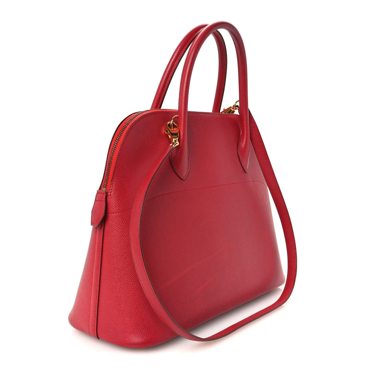 Hermès Bolide 35 Rouge Vif Courchevel Gold Hardware