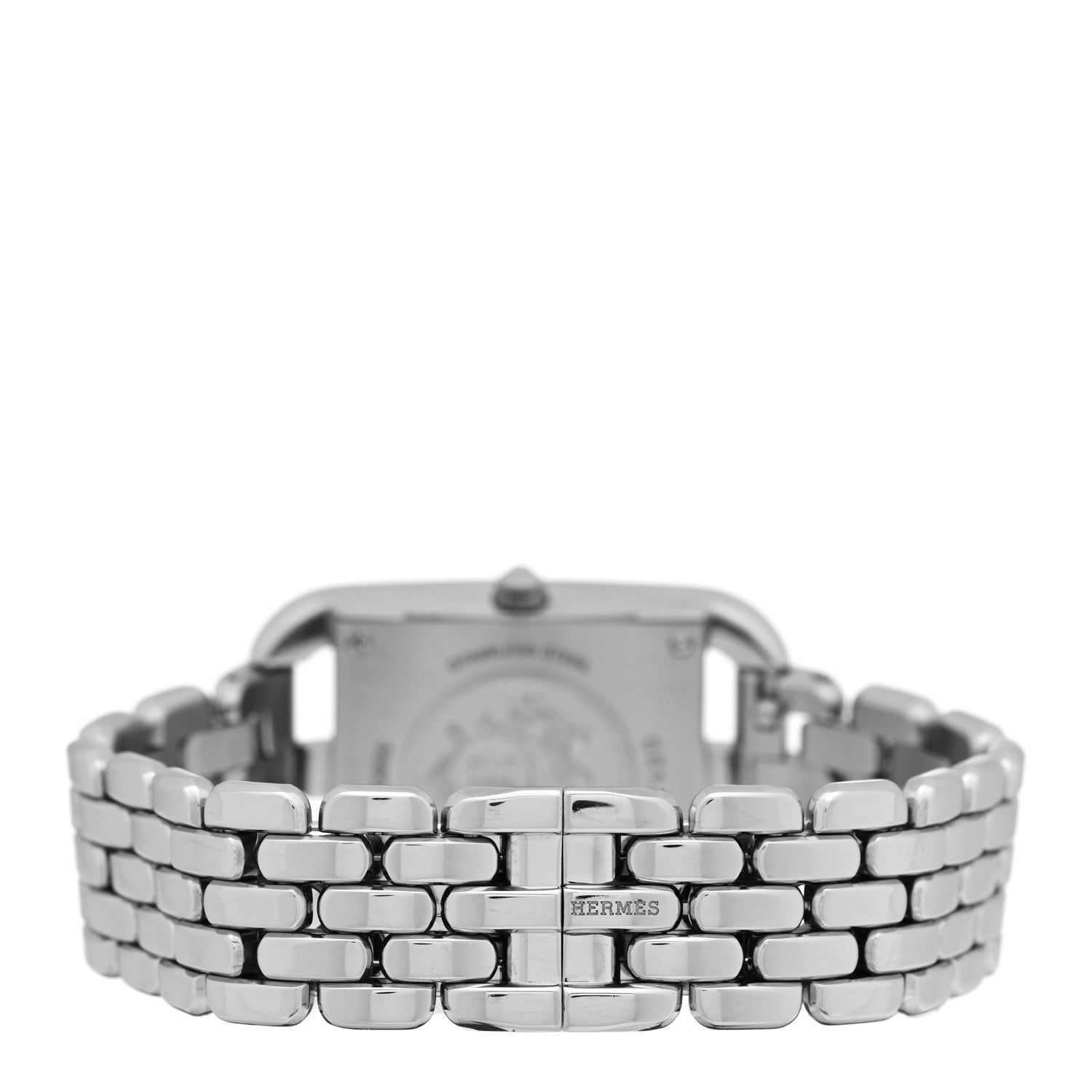 HERMES CAPE CODE QUARTZ WATCH 23mm STAINLESS STEEL DIAMOND BEZEL MOTHER OF PEARL