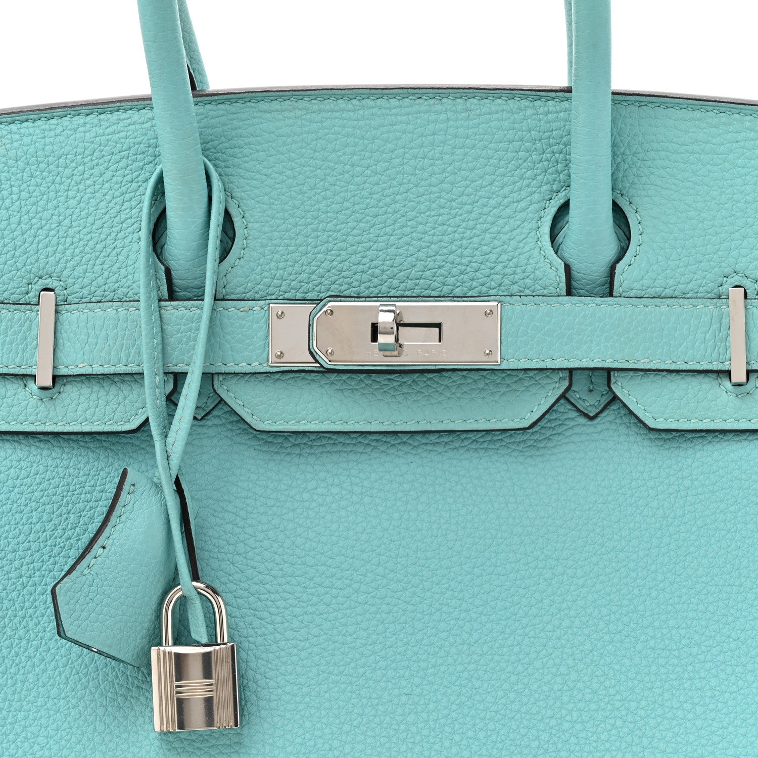 HERMES BIRKIN 30 BLEU ATOLL TOGO SILVER HARDWARE