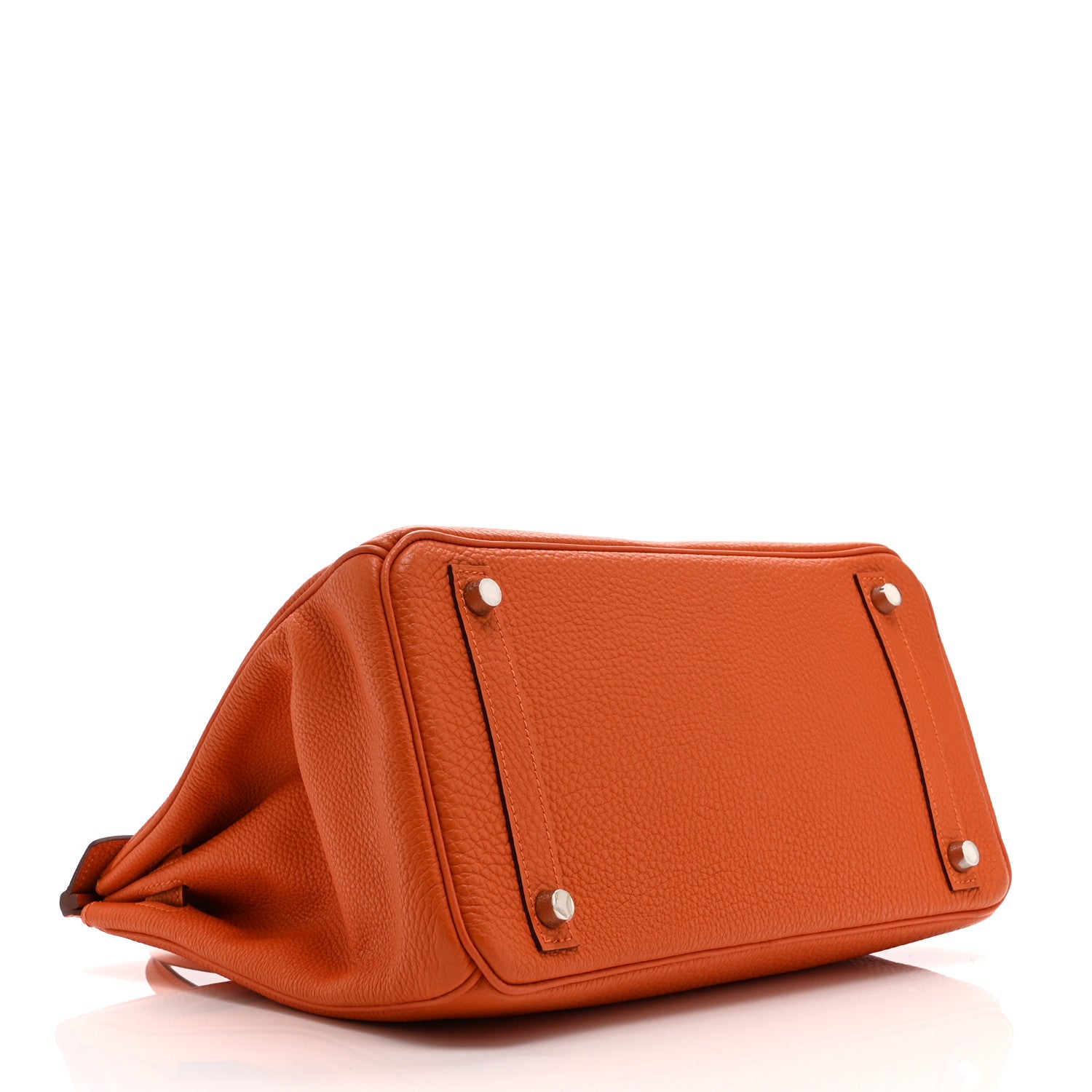 HERMES BIRKIN 30 ORANGE TOGO SILVER HARDWARE