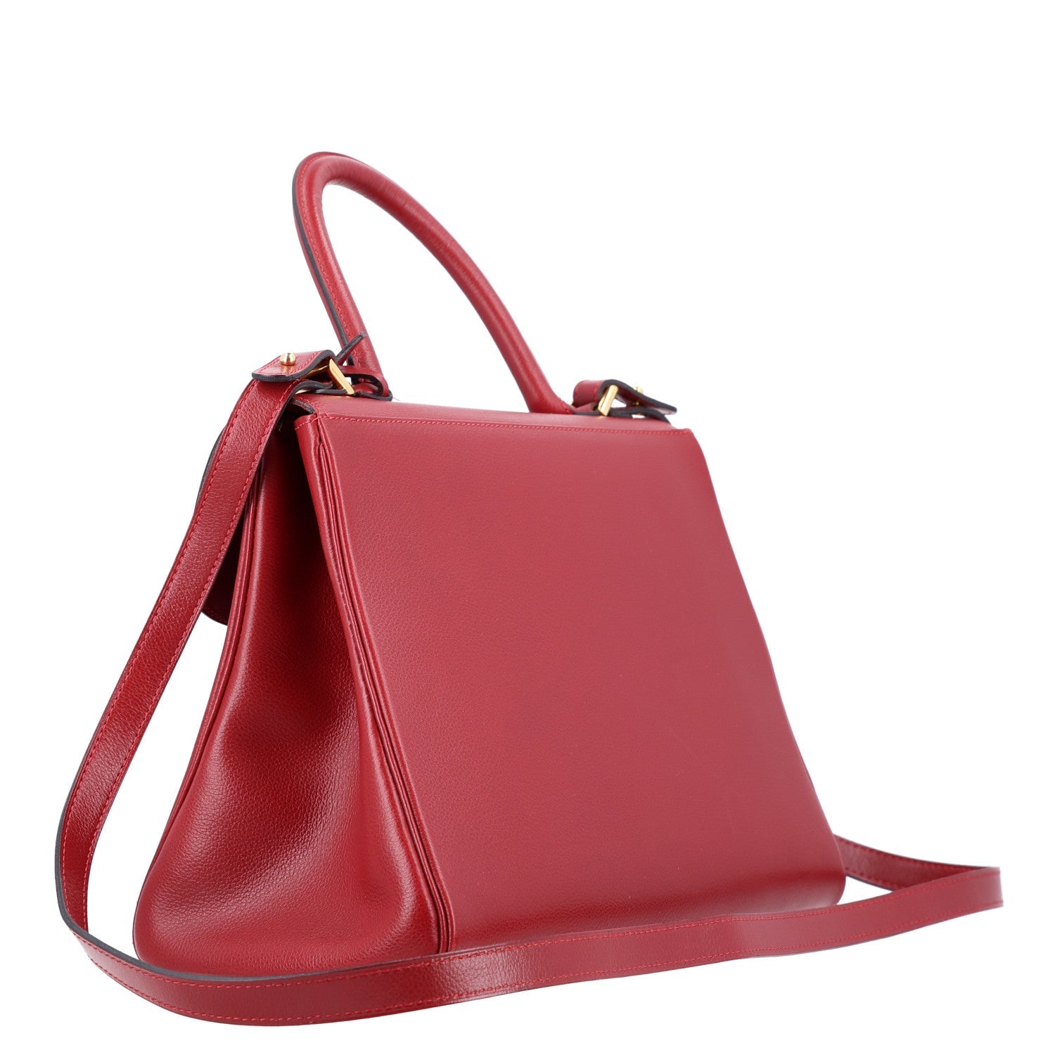 デルヴォー ブリヨン MM ショルダーバッグ Red グレインドカーフスキン ローズゴールド金具 DELVAUX BRILLANT MM SHOULDER BAG RED GRAINED CALFSKIN ROSE GOLD HARDWARE