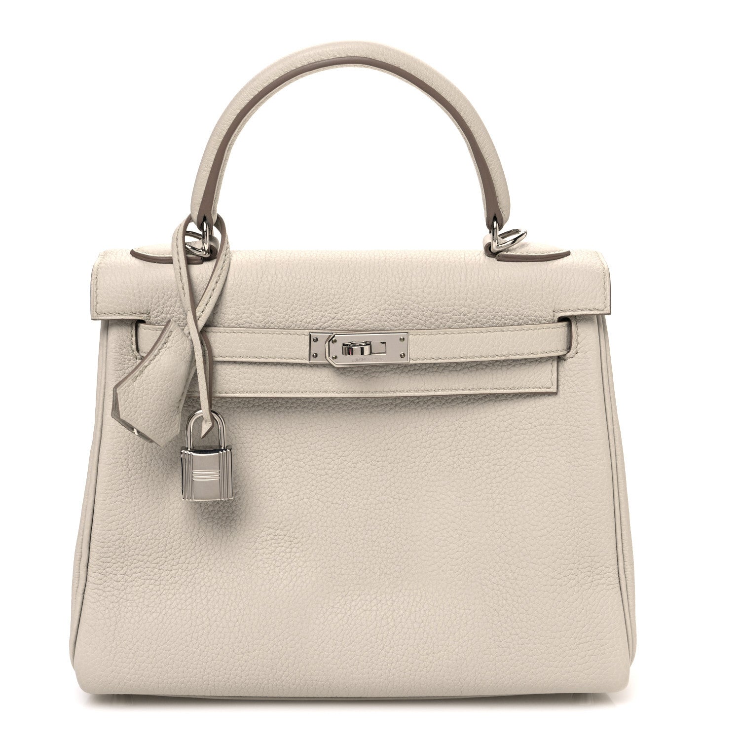 HERMES KELLY 25 RETOURNE BETON TOGO SILVER HARDWARE