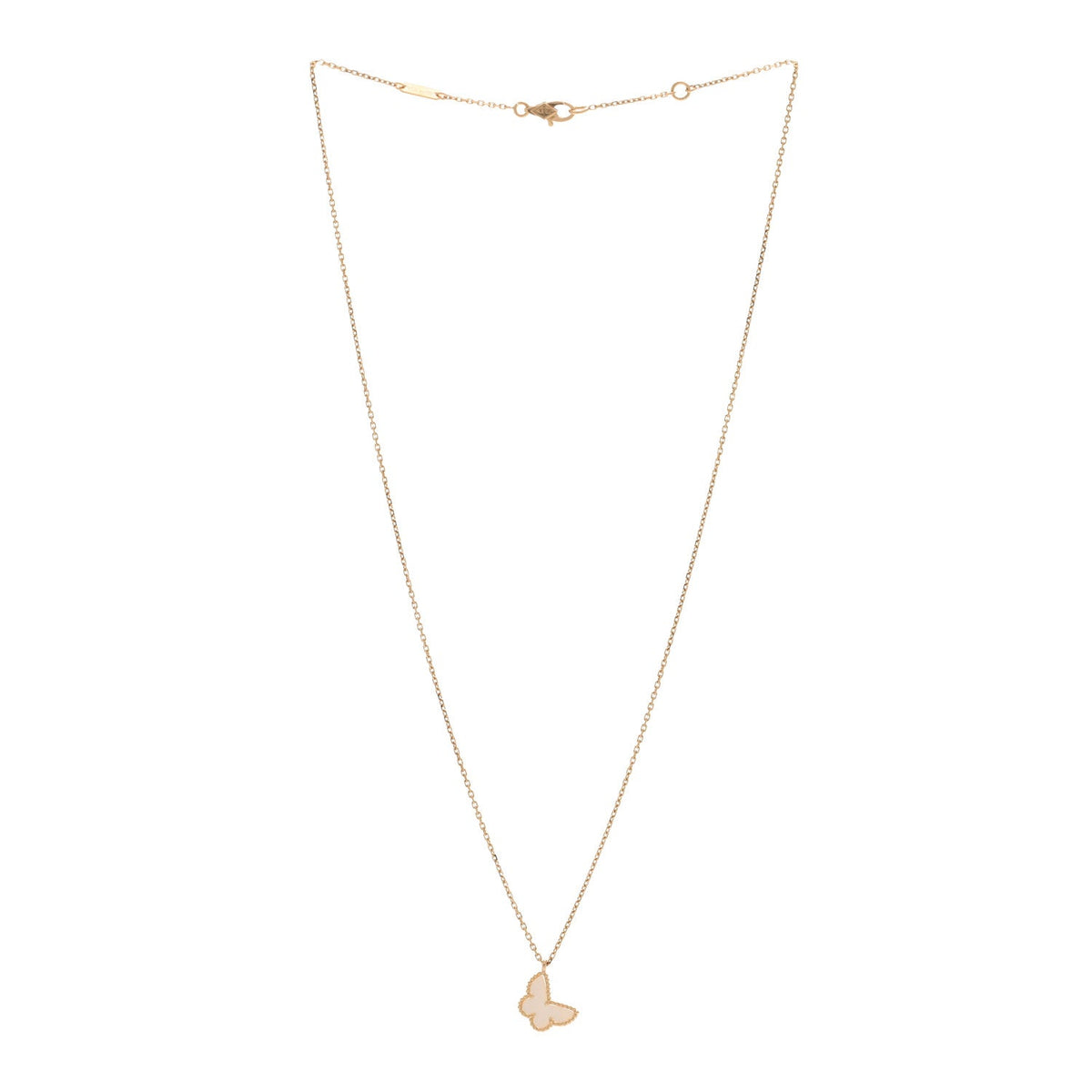 Van Cleef & Arpels Sweet Alhambra Pendant Necklace Mother of Pearl 18K Yellow Gold
