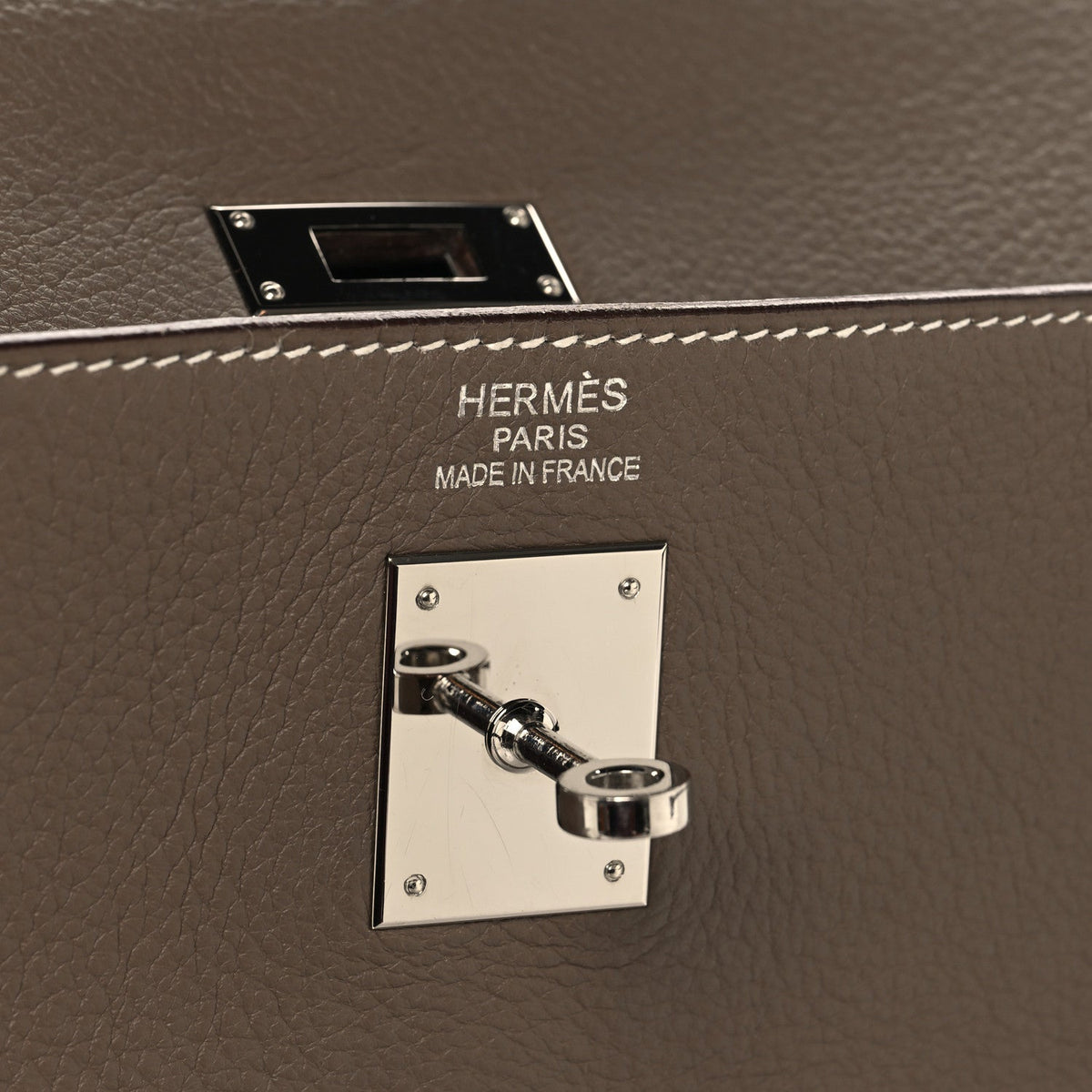 Hermes Kelly 35 Retourne Etoupe Taurillon Clemence Silver Hardware