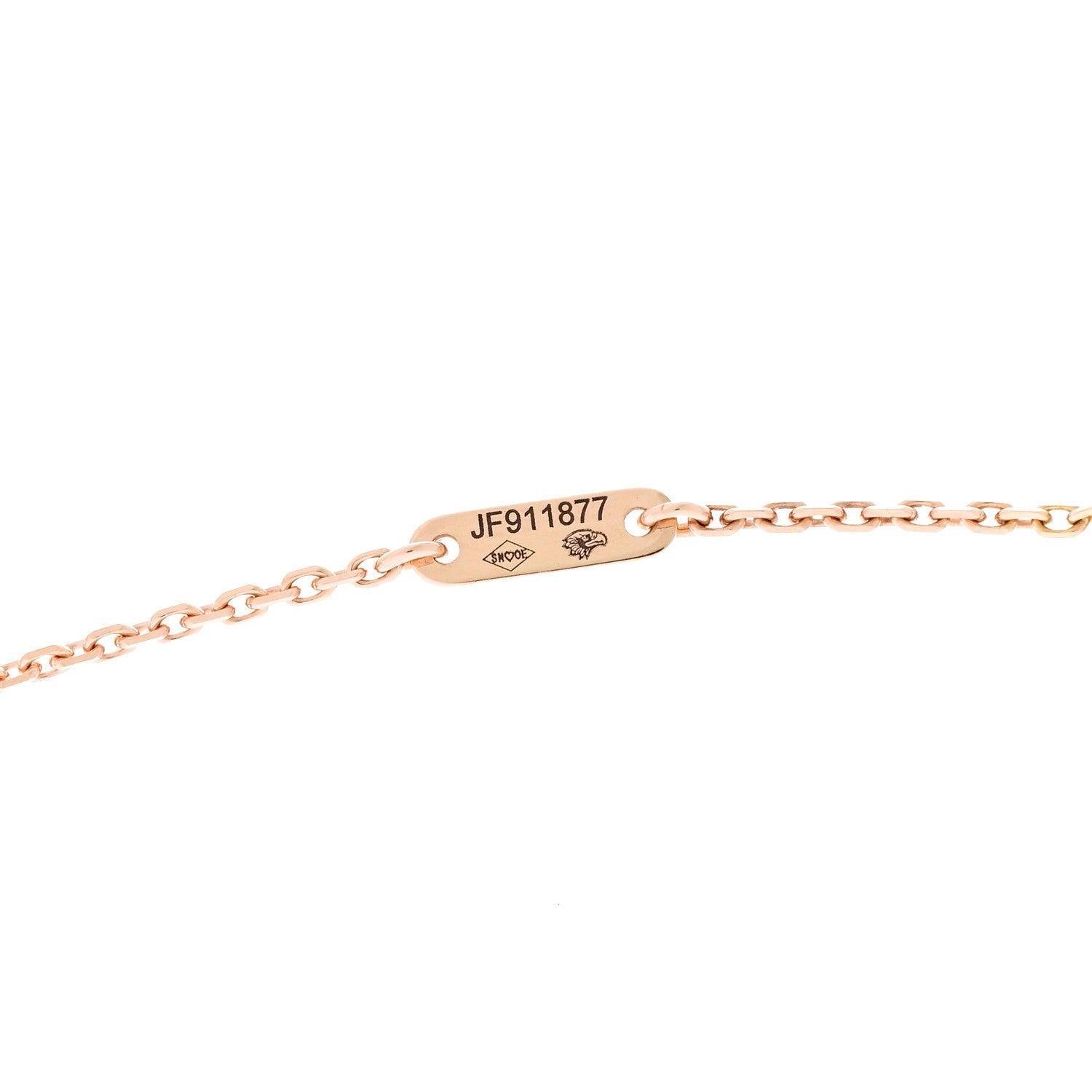 Van Cleef & Arpels 18K Rose Gold Carnelian Sweet Alhambra Pendant Necklace