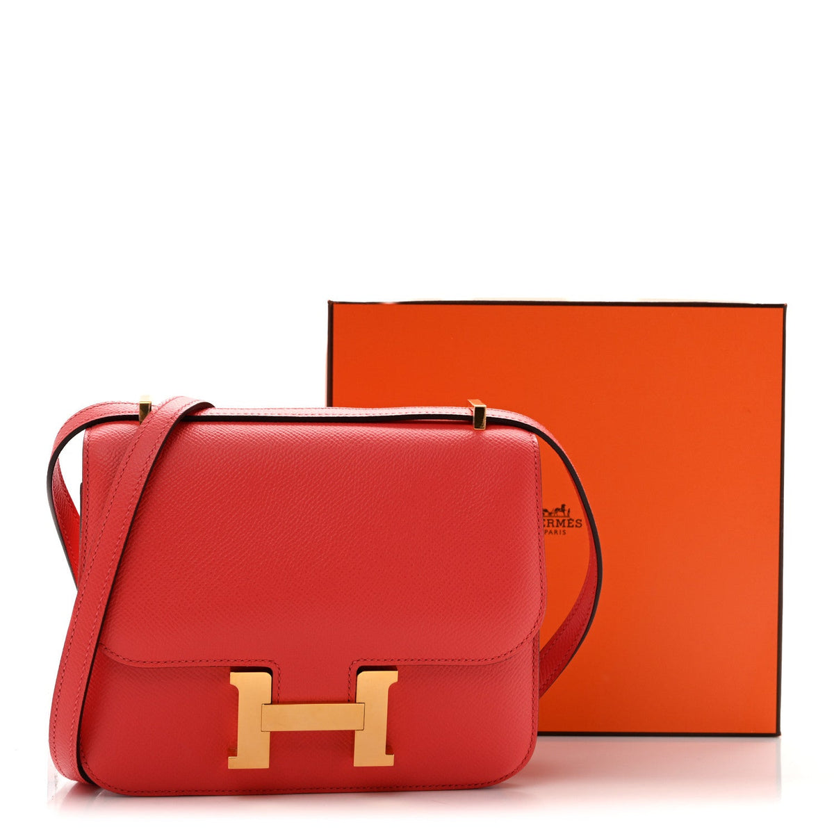 Hermes Mini Constance 18 Rose Jaipur Epsom Gold Hardware