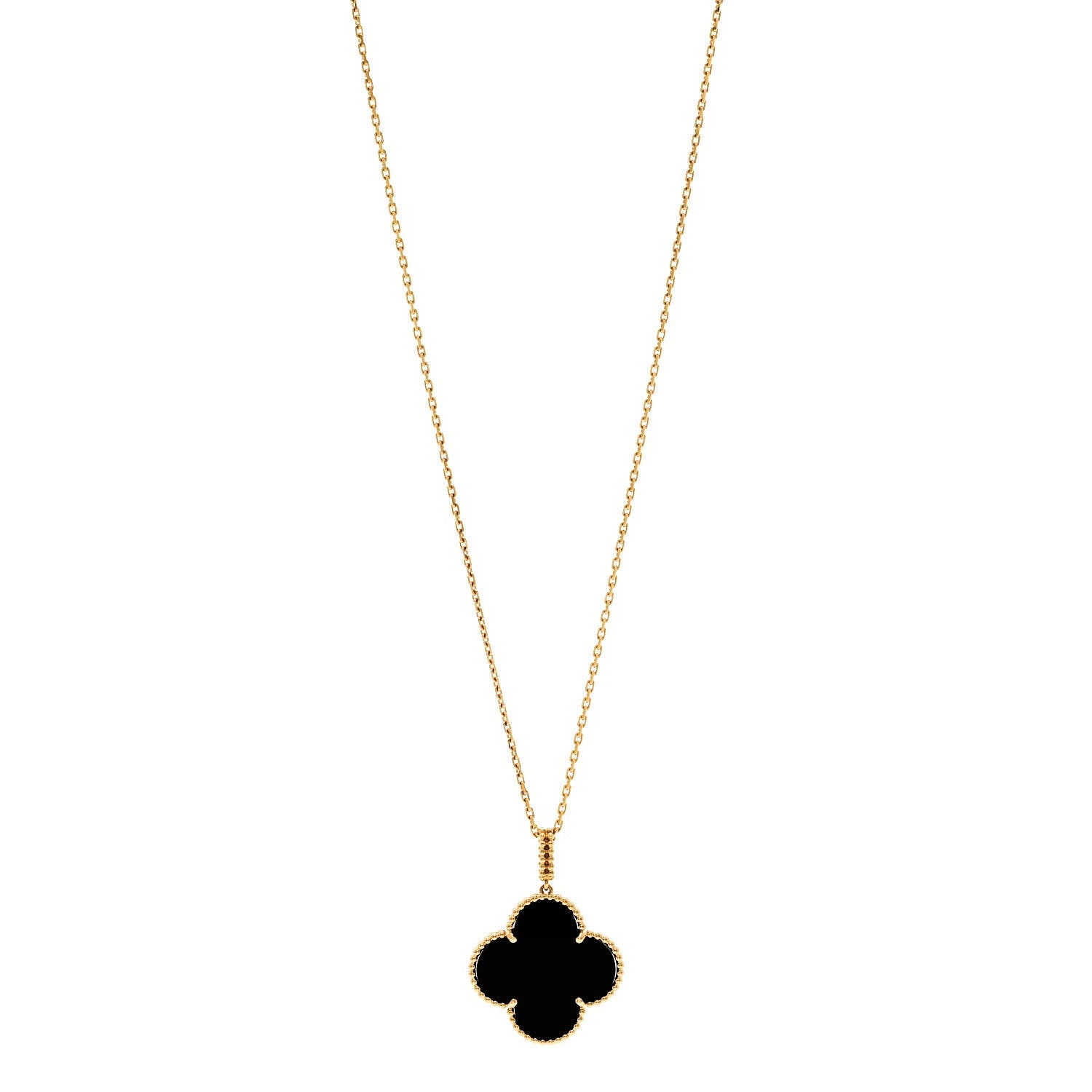 ヴァンクリーフ&アーペル マジックアルハンブラ ペンダントネックレス ブラックオニキス 18K イエローゴールド VAN CLEEF & ARPELS MAGIC ALHAMBRA PENDANT NECKLACE BLACK ONYX 18K YELLOW GOLD