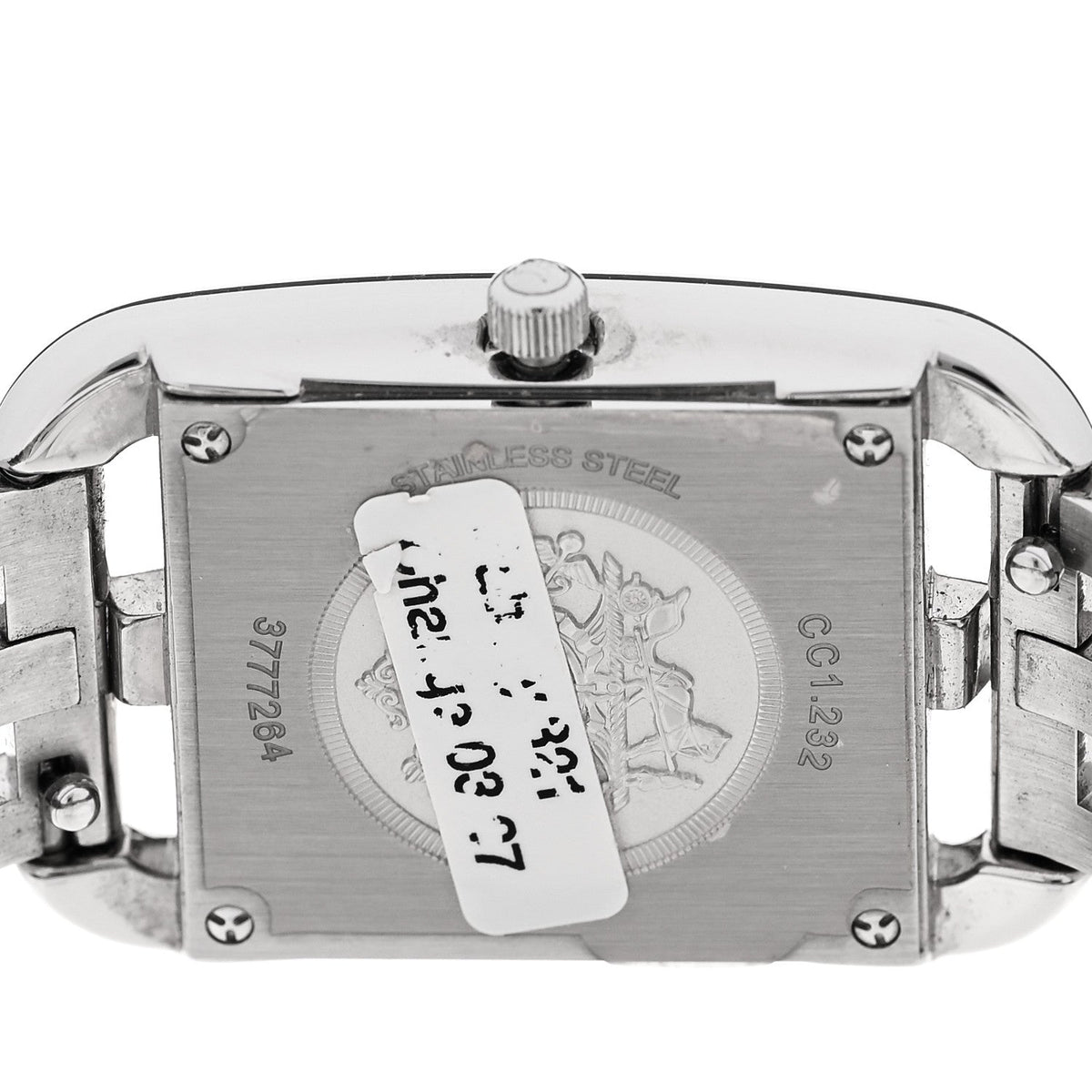 Hermes Cape Cod 23MM Quartz Watch Diamond Bezel Mother of Pearl Stainless Steel